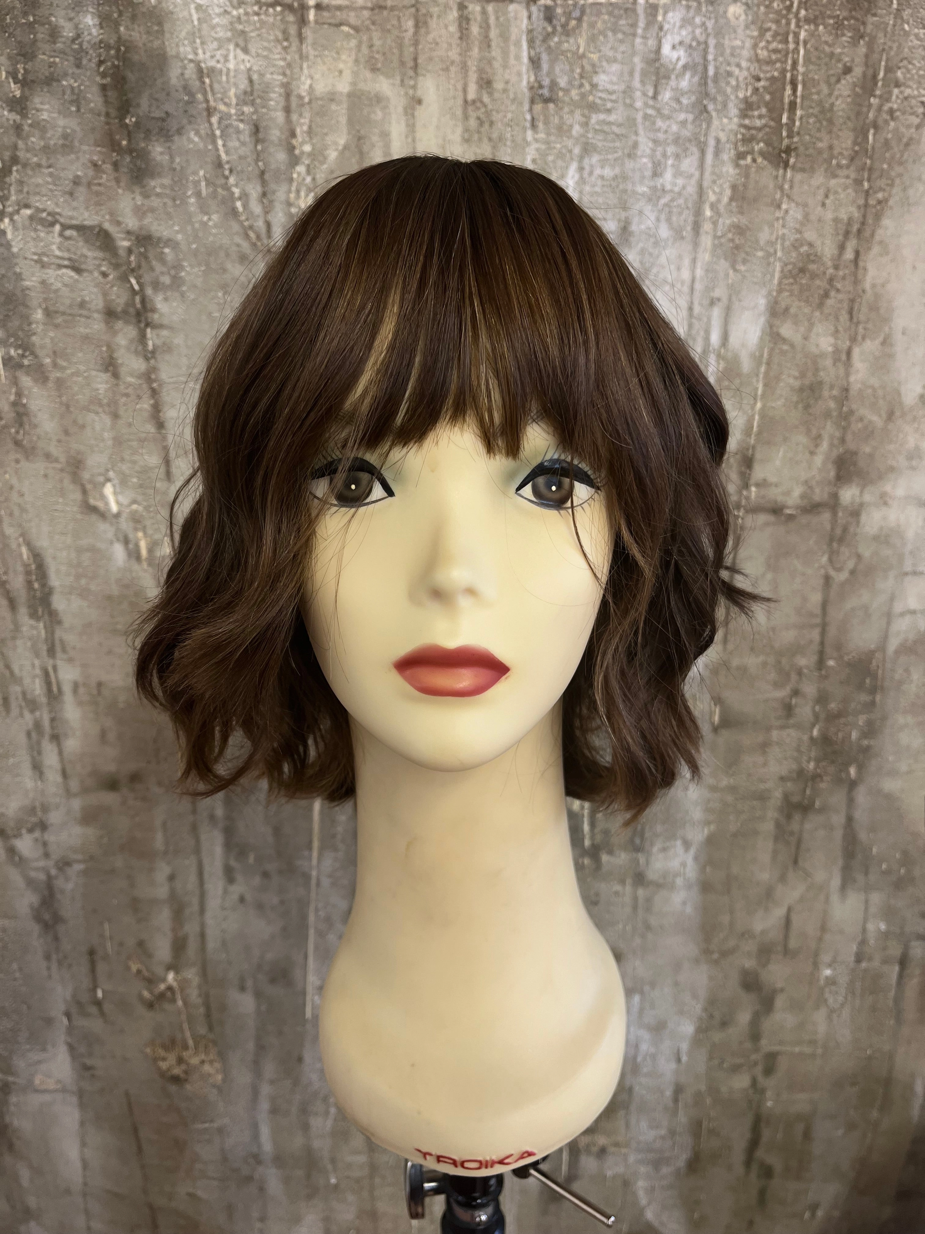 100% EUROPEAN VIRGIN HUMAN HAIR 14" LIGHT BROWN WITH BLOND HIGHLIGHTS