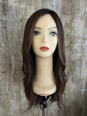 100% EUROPEAN VIRGIN HUMAN HAIR 24'' LIGHT BROWN WITH BLOND STREAKS