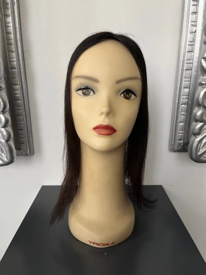 100% NATURAL VIRGIN EUROPEAN HUMAN HAIR MINI TOPPER 17" DARK BROWN