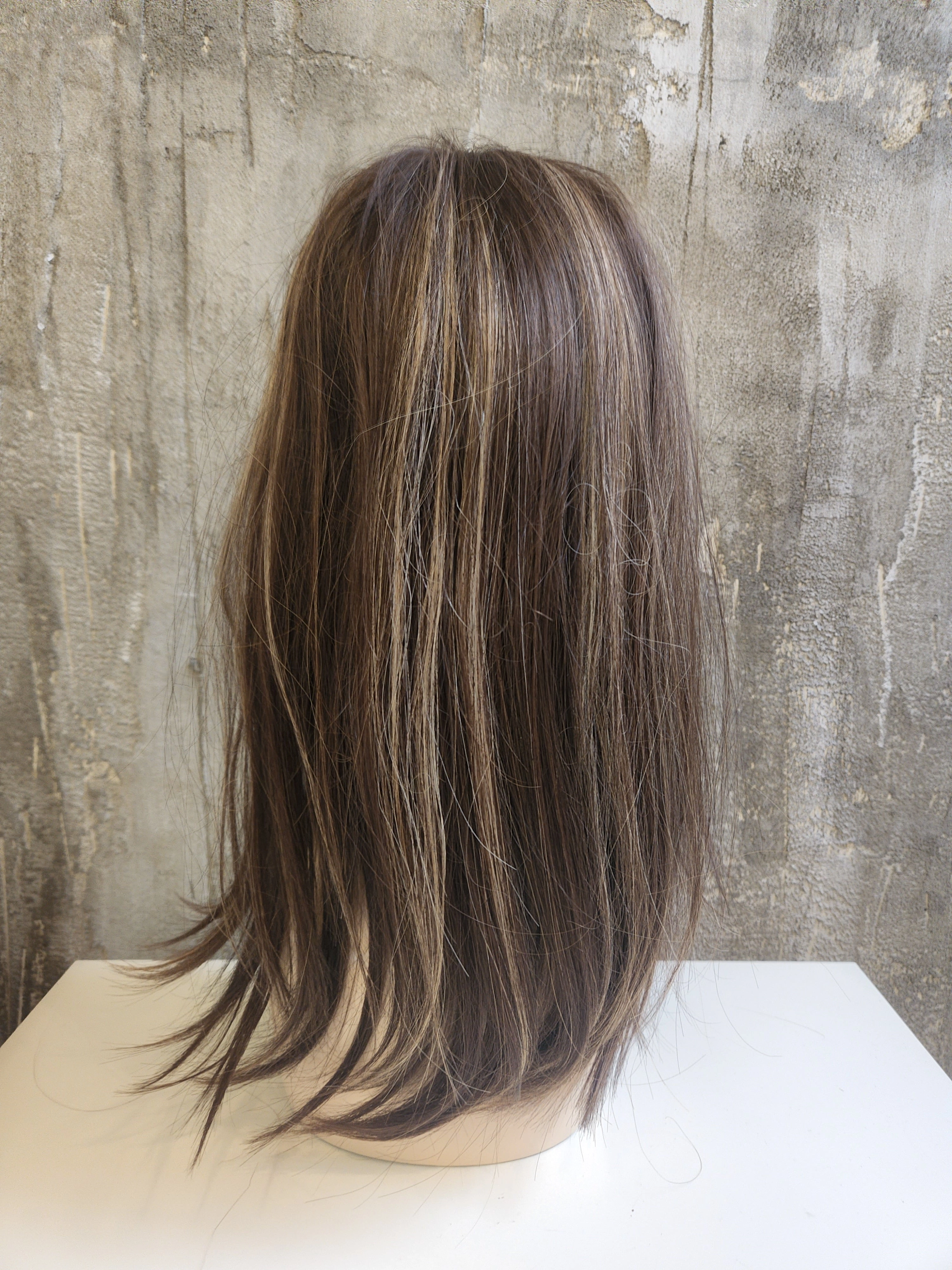 100% NATURAL VIRGIN EUROPEAN HUMAN HAIR TOPPER 18" BROWN