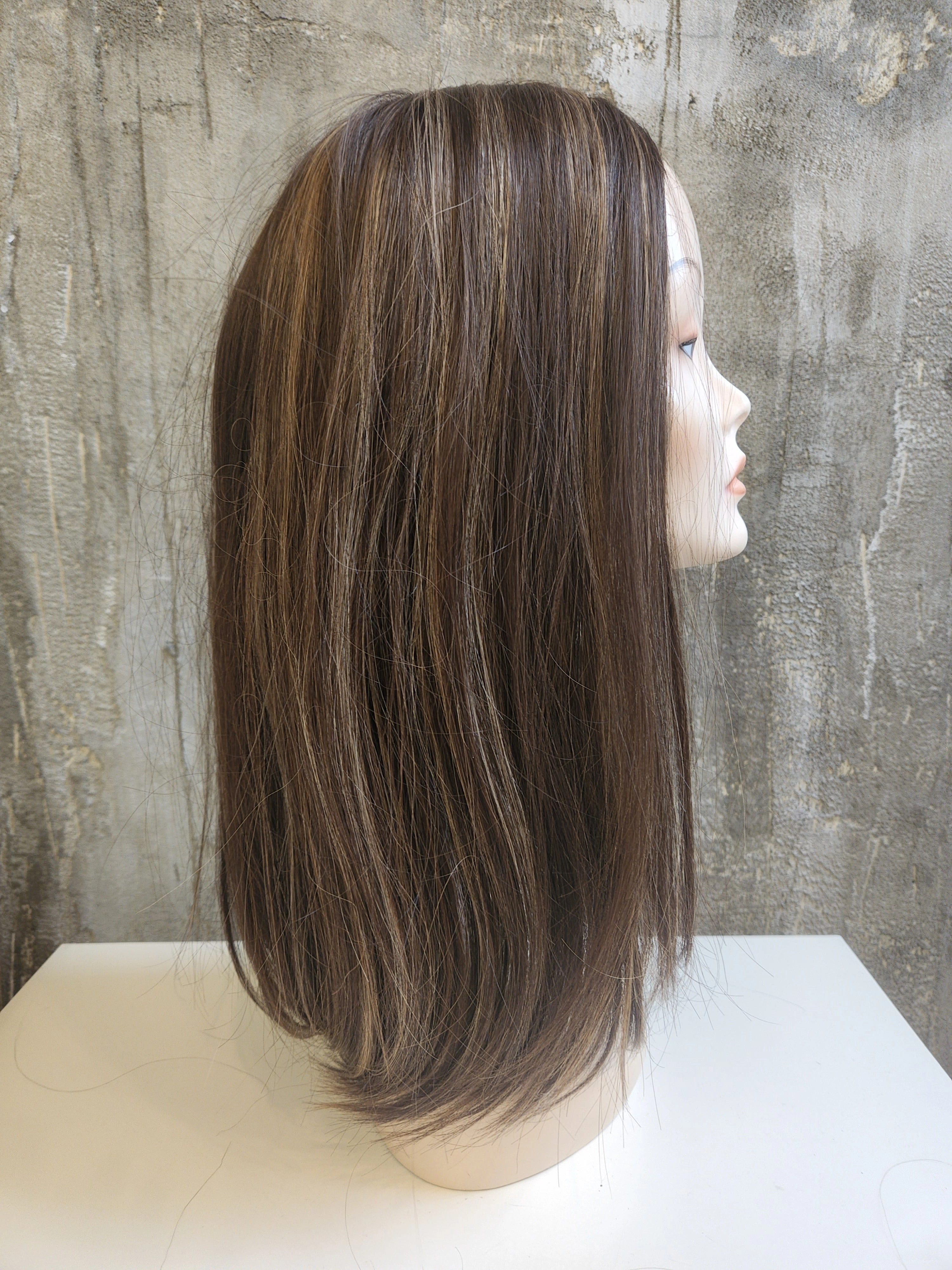 100% NATURAL VIRGIN EUROPEAN HUMAN HAIR TOPPER 18" BROWN