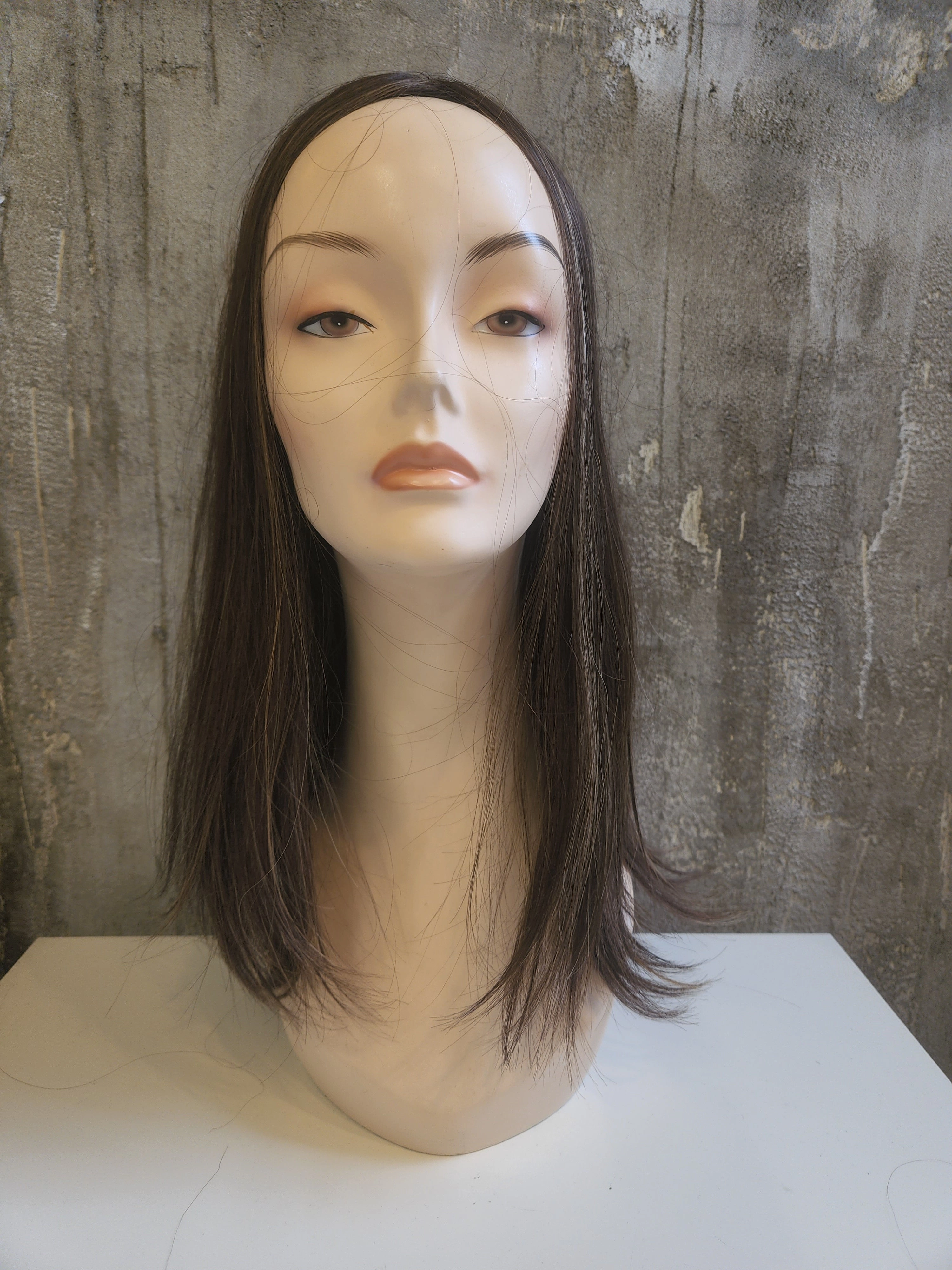 100% NATURAL VIRGIN EUROPEAN HUMAN HAIR TOPPER 18" BROWN