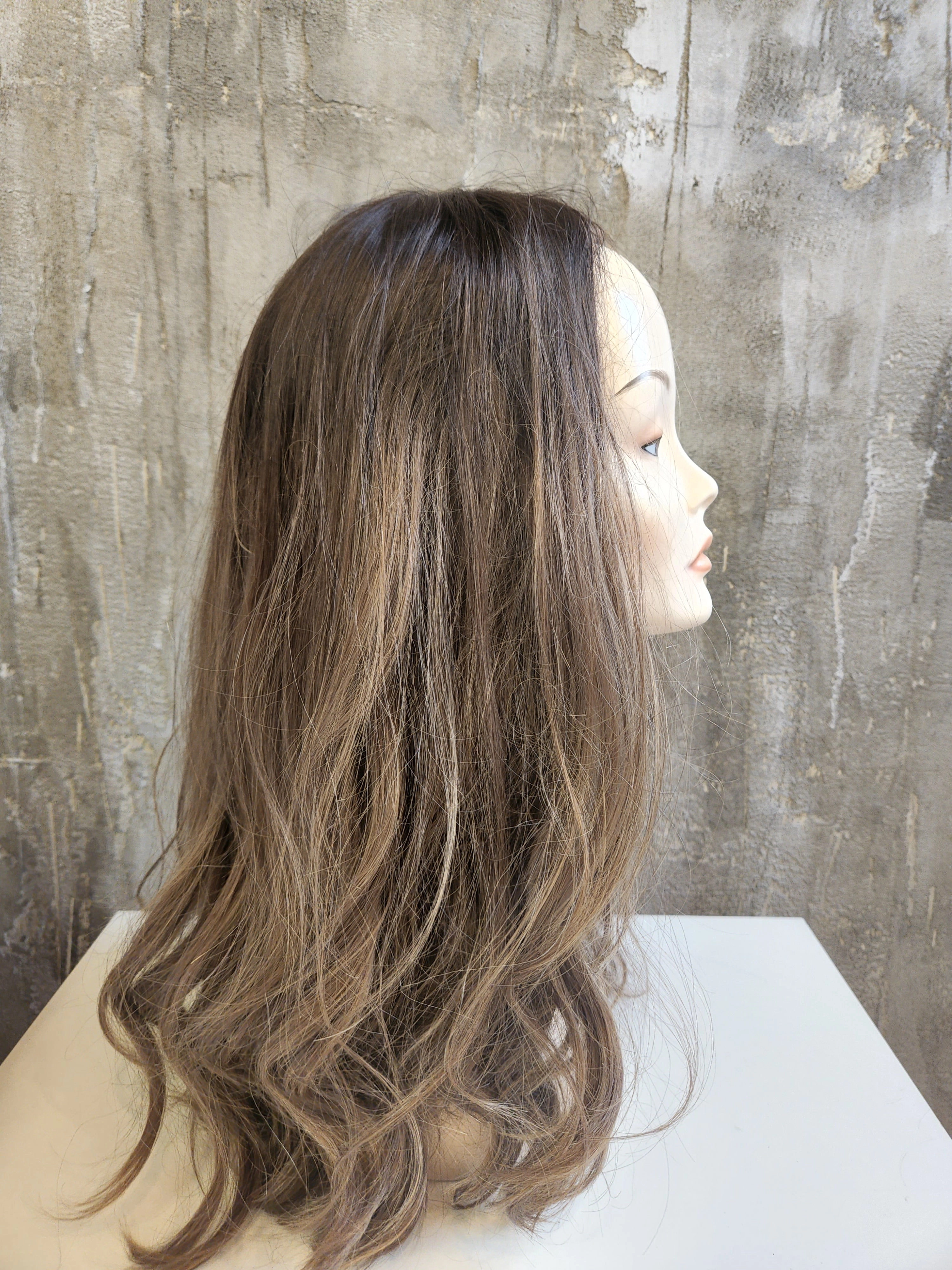 100% NATURAL VIRGIN EUROPEAN HUMAN HAIR TOPPER 18" BROWN