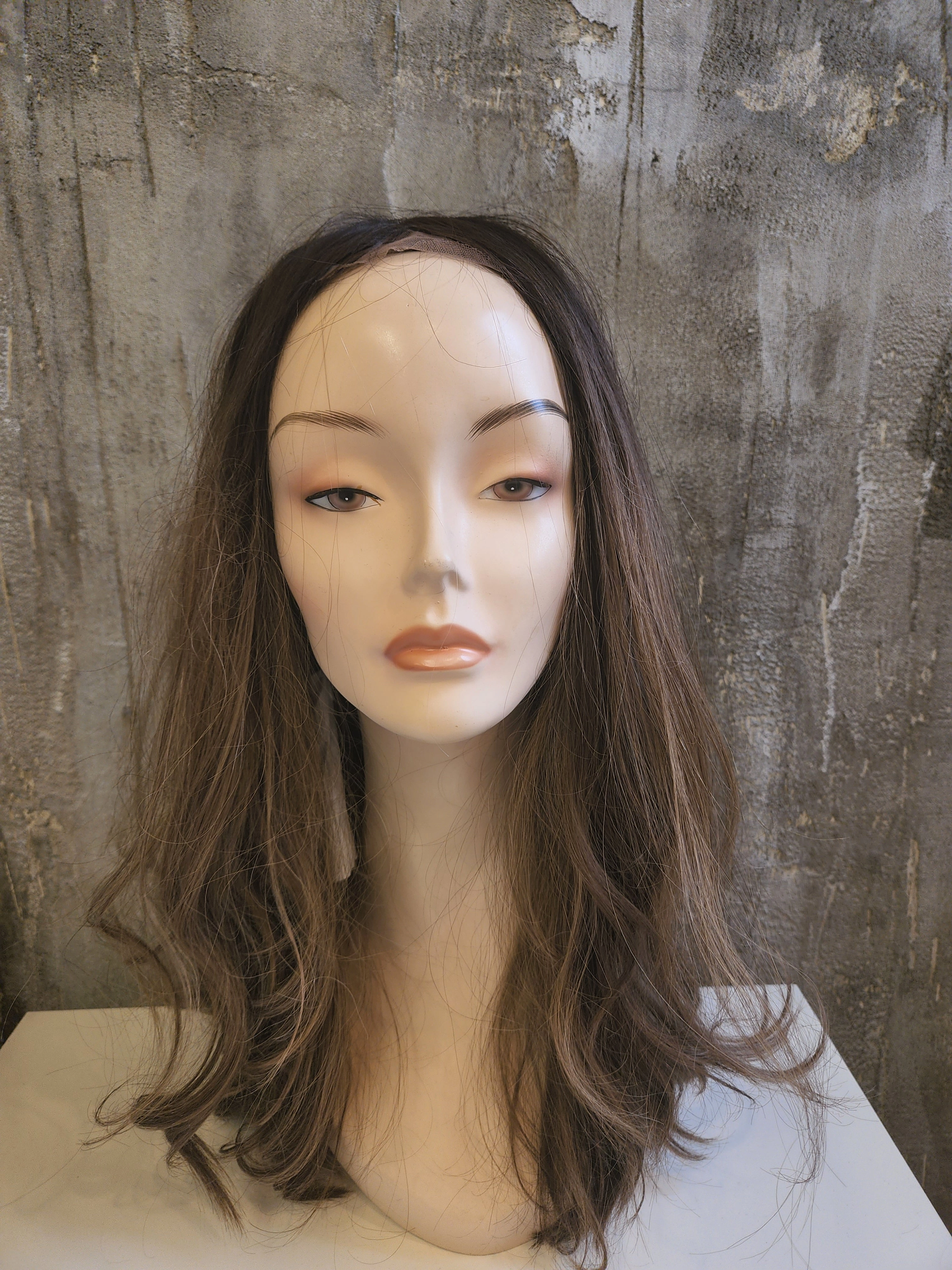 100% NATURAL VIRGIN EUROPEAN HUMAN HAIR TOPPER 18" BROWN