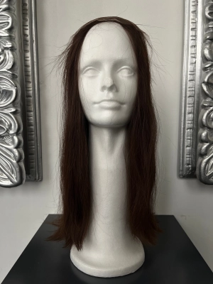 100% NATURAL VIRGIN EUROPEAN HUMAN HAIR TOPPER 19.5" BROWN