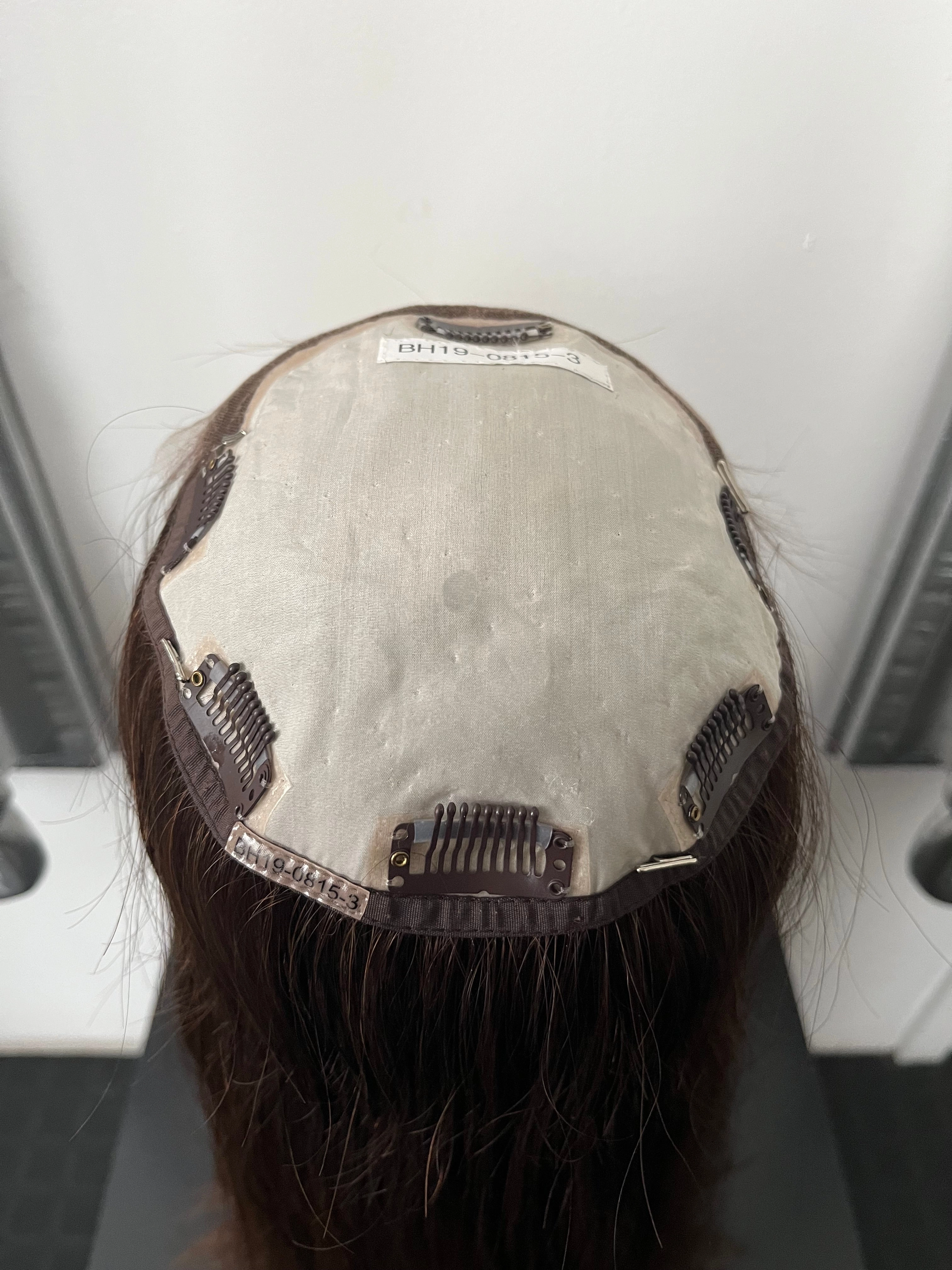 100% NATURAL VIRGIN EUROPEAN HUMAN HAIR TOPPER 19.5" BROWN