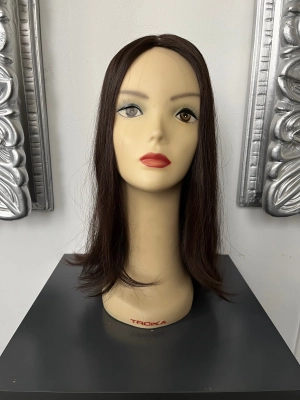 100% NATURAL VIRGIN EUROPEAN HUMAN HAIR TOPPER 19" BROWN