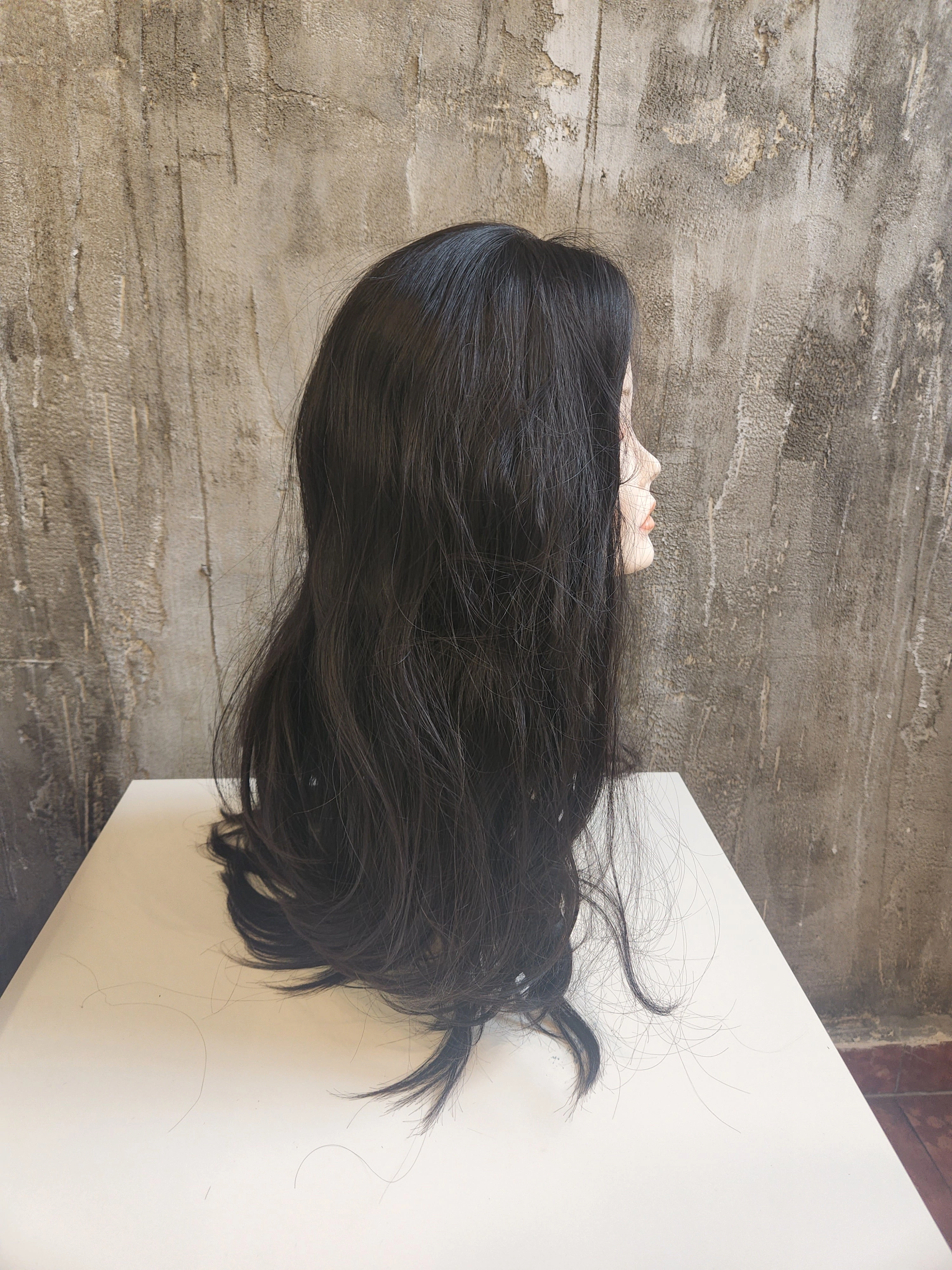100% NATURAL VIRGIN EUROPEAN HUMAN HAIR TOPPER 23" DARK BROWN