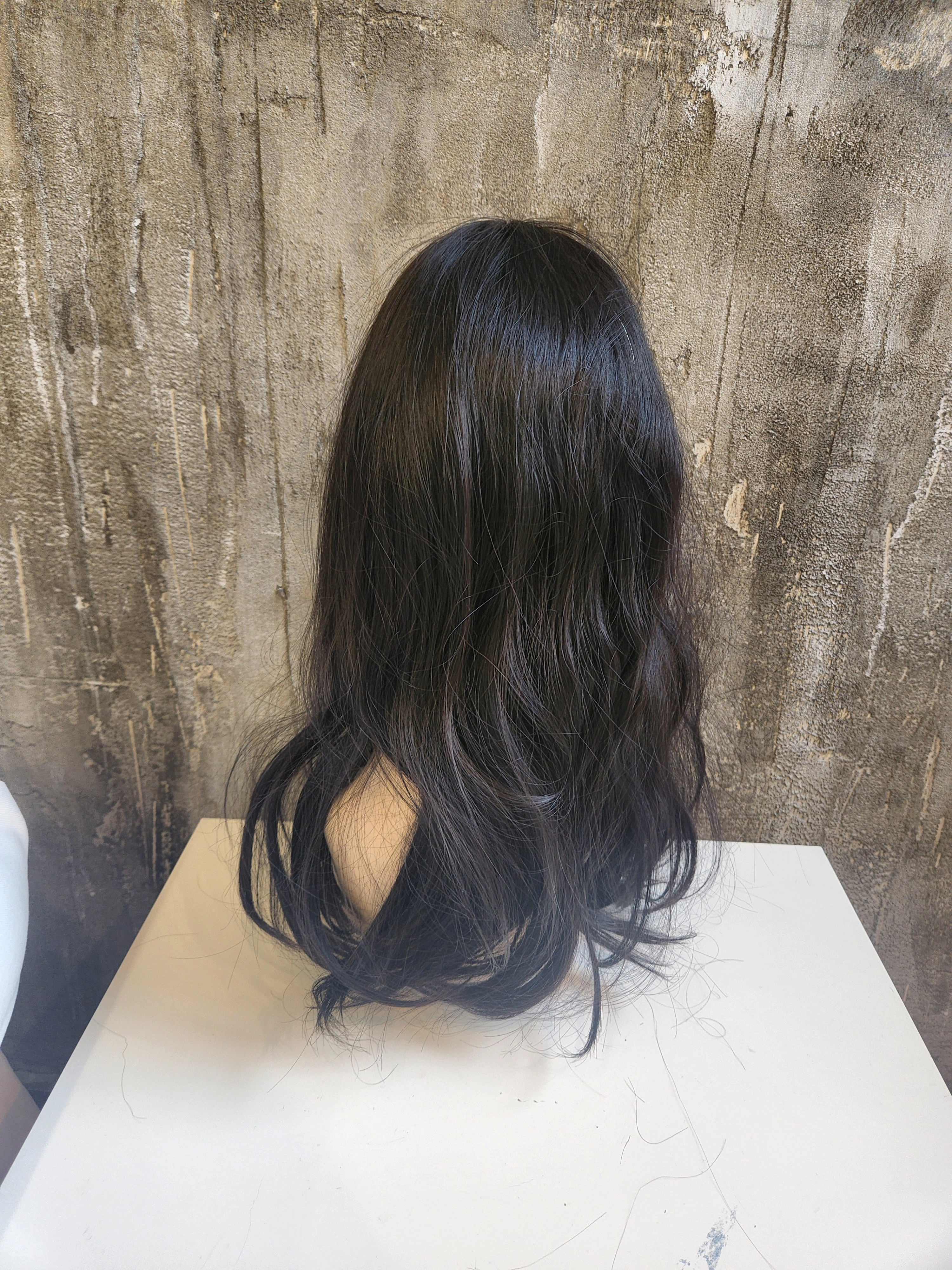 100% NATURAL VIRGIN EUROPEAN HUMAN HAIR TOPPER 23" DARK BROWN