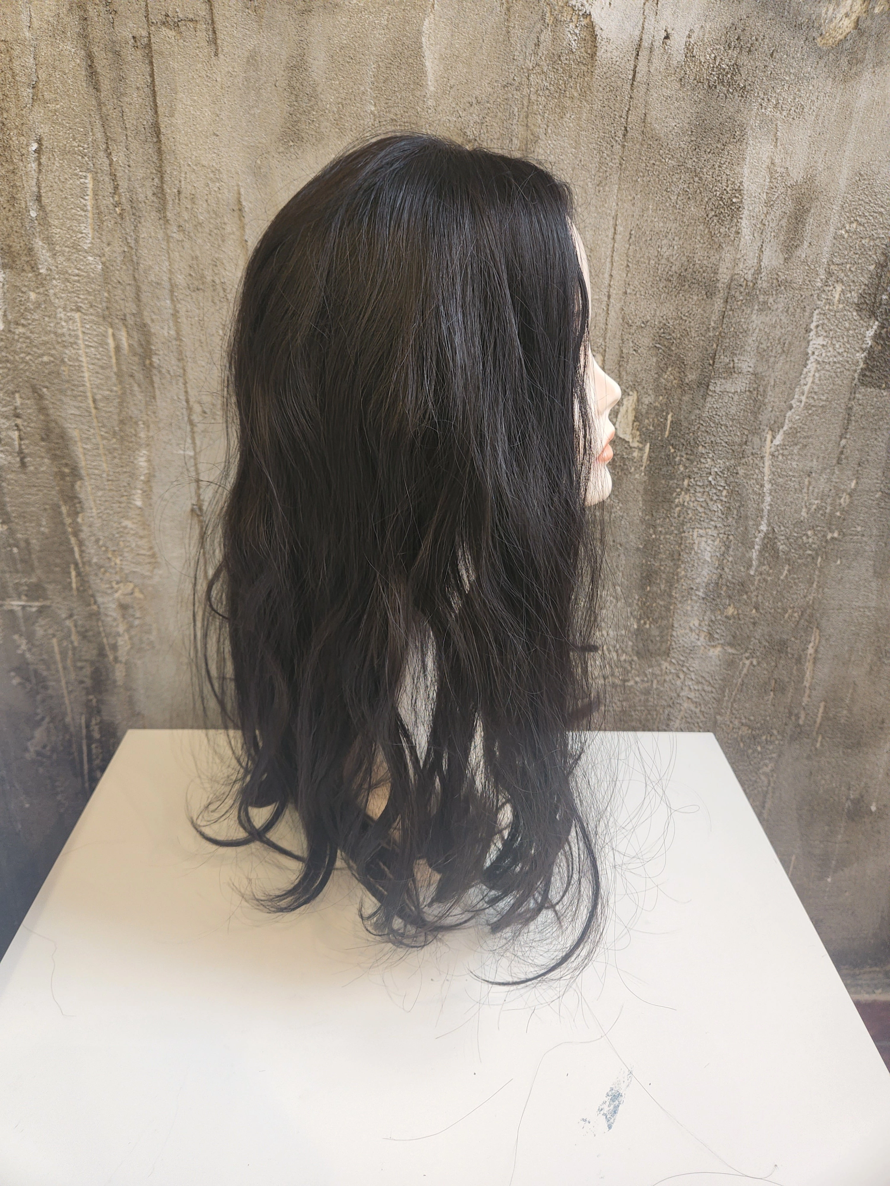 100% NATURAL VIRGIN EUROPEAN HUMAN HAIR TOPPER 23" DARK BROWN