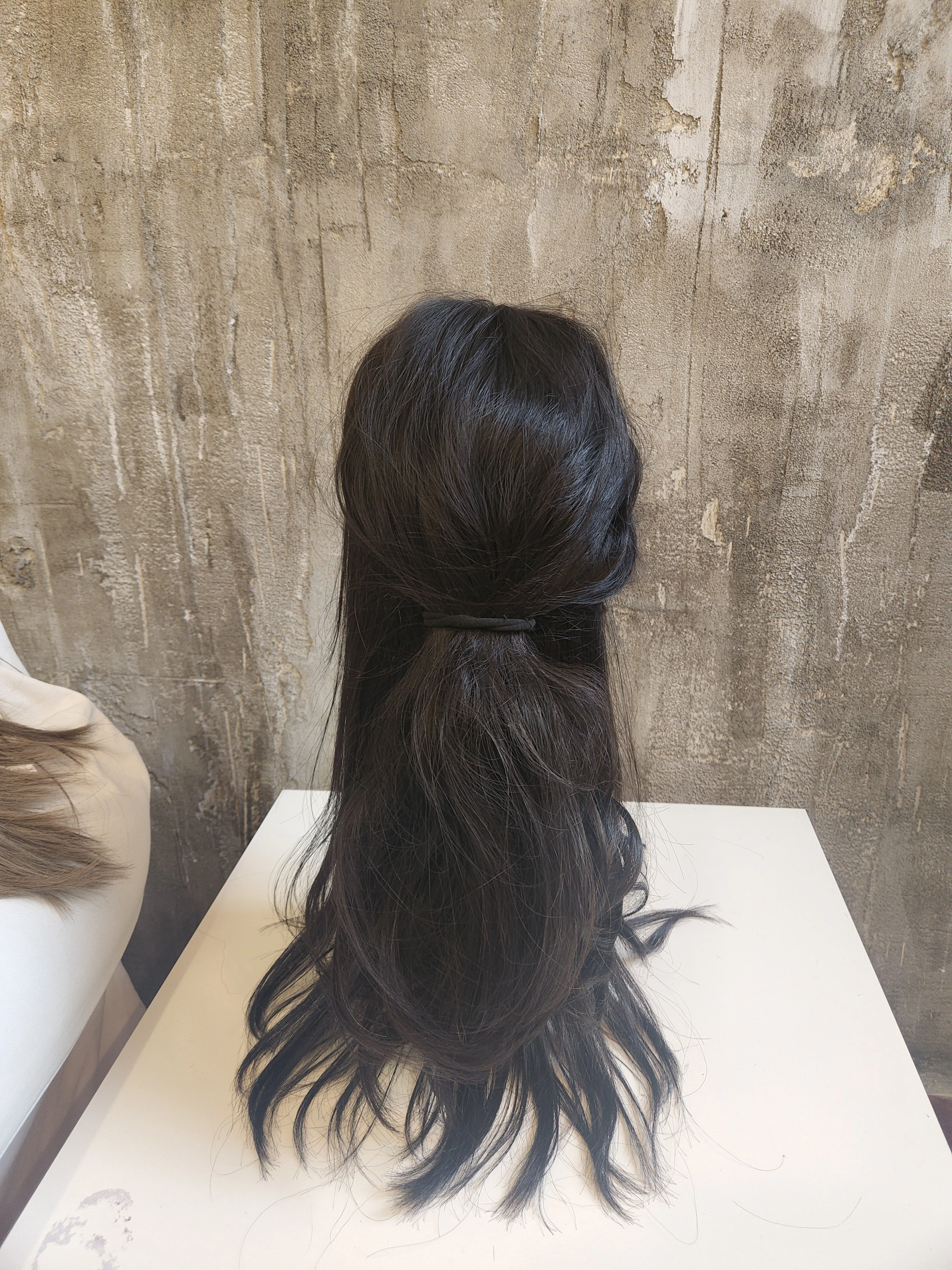 100% NATURAL VIRGIN EUROPEAN HUMAN HAIR TOPPER 23" DARK BROWN