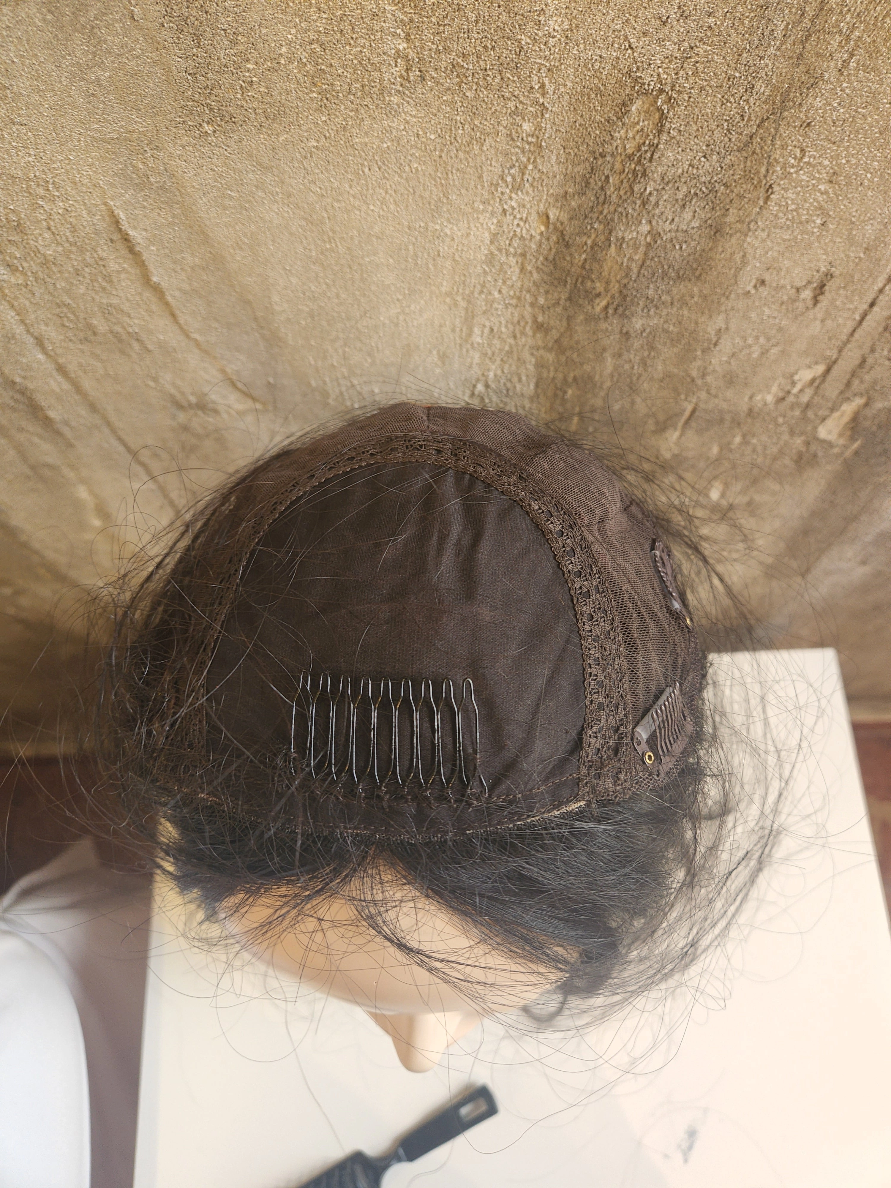 100% NATURAL VIRGIN EUROPEAN HUMAN HAIR TOPPER 23" DARK BROWN