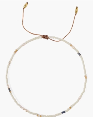 18K Anklet With Pearls In Natural Mix