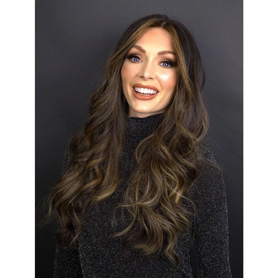 24" Secret Lace Top Wig #2 Neutral Dark Brown w/ Balayage Color