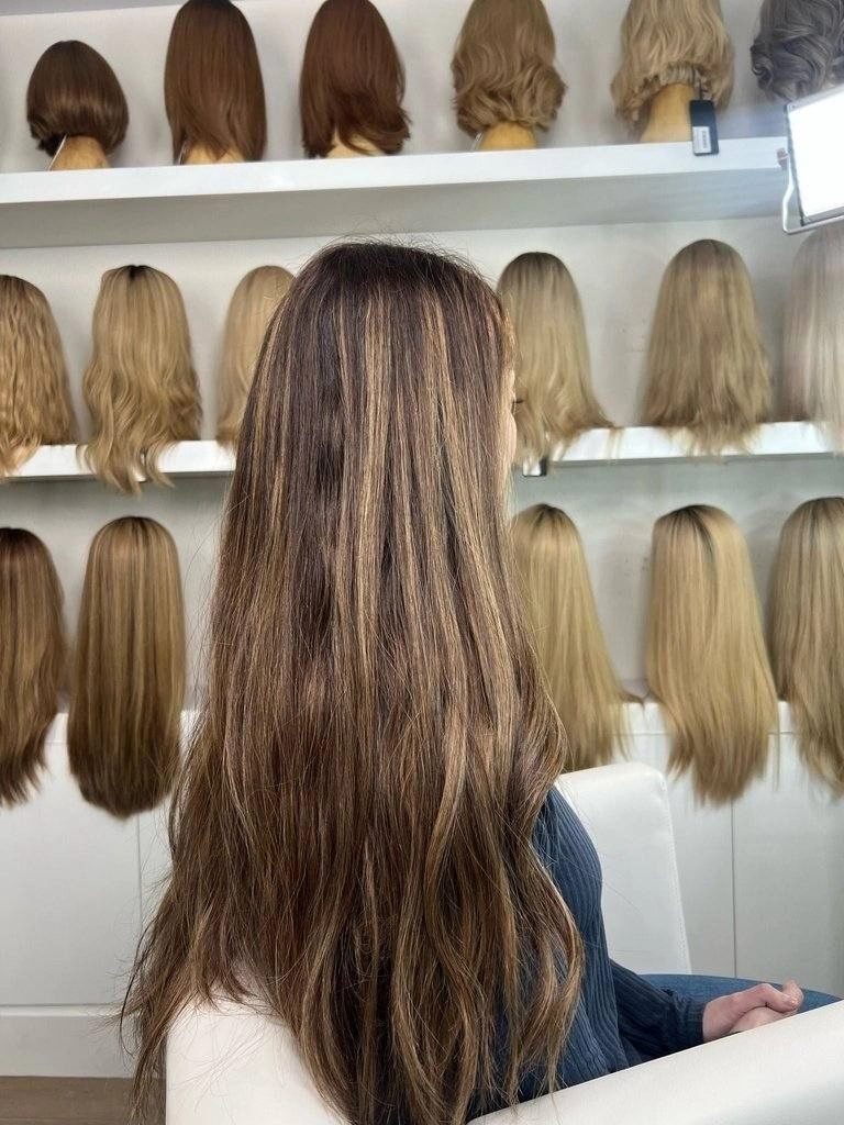 26" Divine Luxe Lace Top Wig #5 Dark Brown With Balayage Color