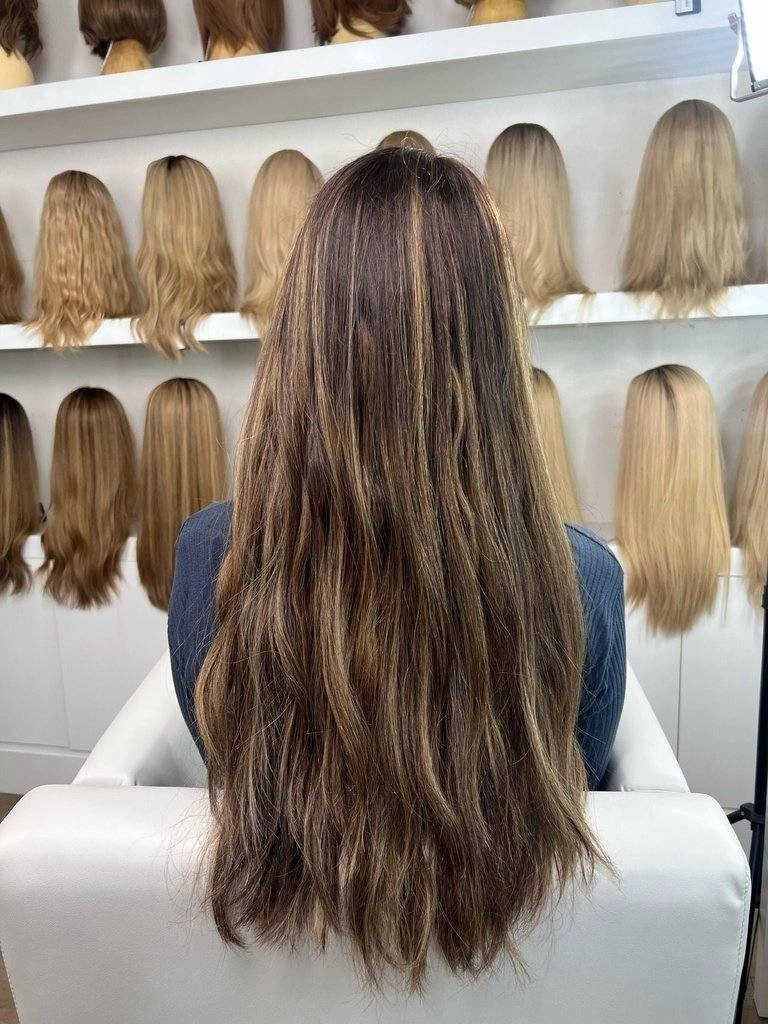 26" Divine Luxe Lace Top Wig #5 Dark Brown With Balayage Color