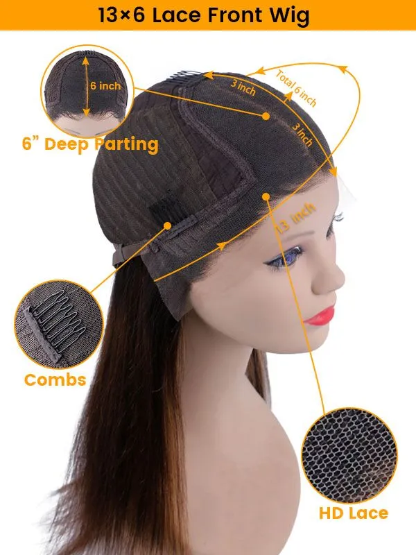 Black Friday 24hrs shipping Chinalacewig Body Wave 13X6 Transparent Lace Front Human Hair Wigs Bleached Knots BK08