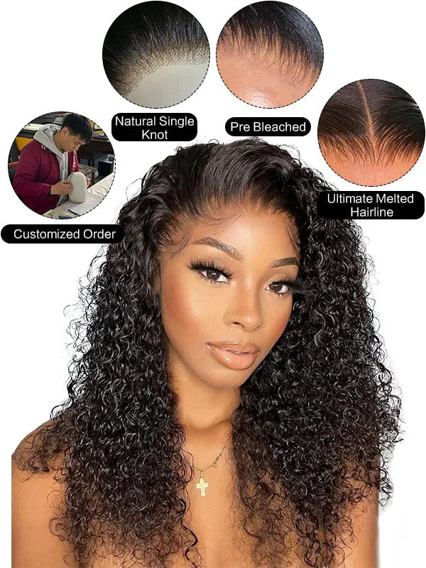 Black Friday 24hrs shipping Chinalacewig Body Wave 13X6 Transparent Lace Front Human Hair Wigs Bleached Knots BK08