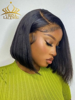 Chinalacewig Black Friday Natural Color Side Part C-pat Human Hair Summer Bob CF557