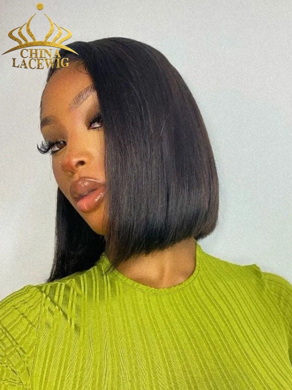 Chinalacewig Black Friday Natural Color Side Part C-pat Human Hair Summer Bob CF557