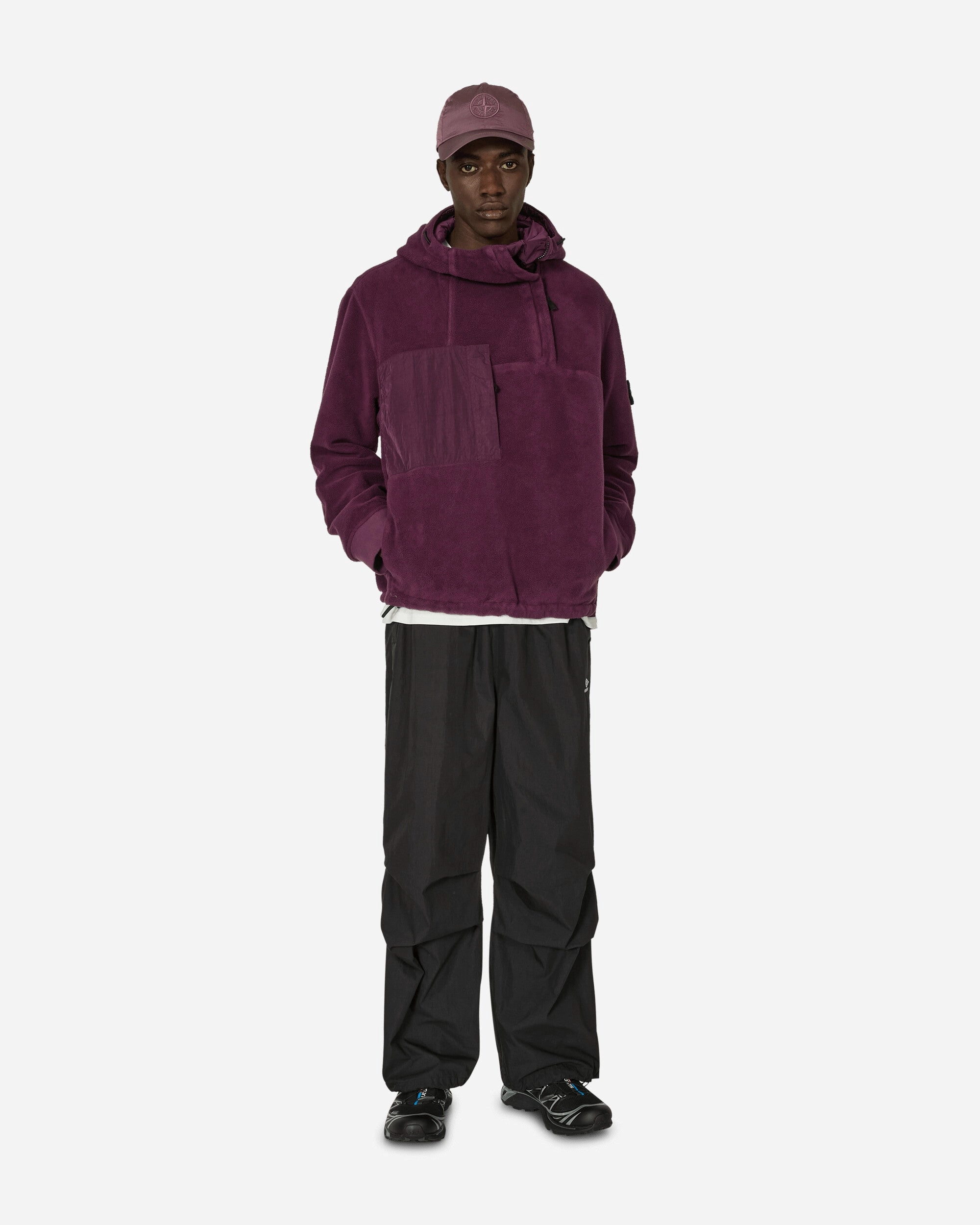 Cotton Pile Nylon-TC Anorak Jacket Dark Burgundy