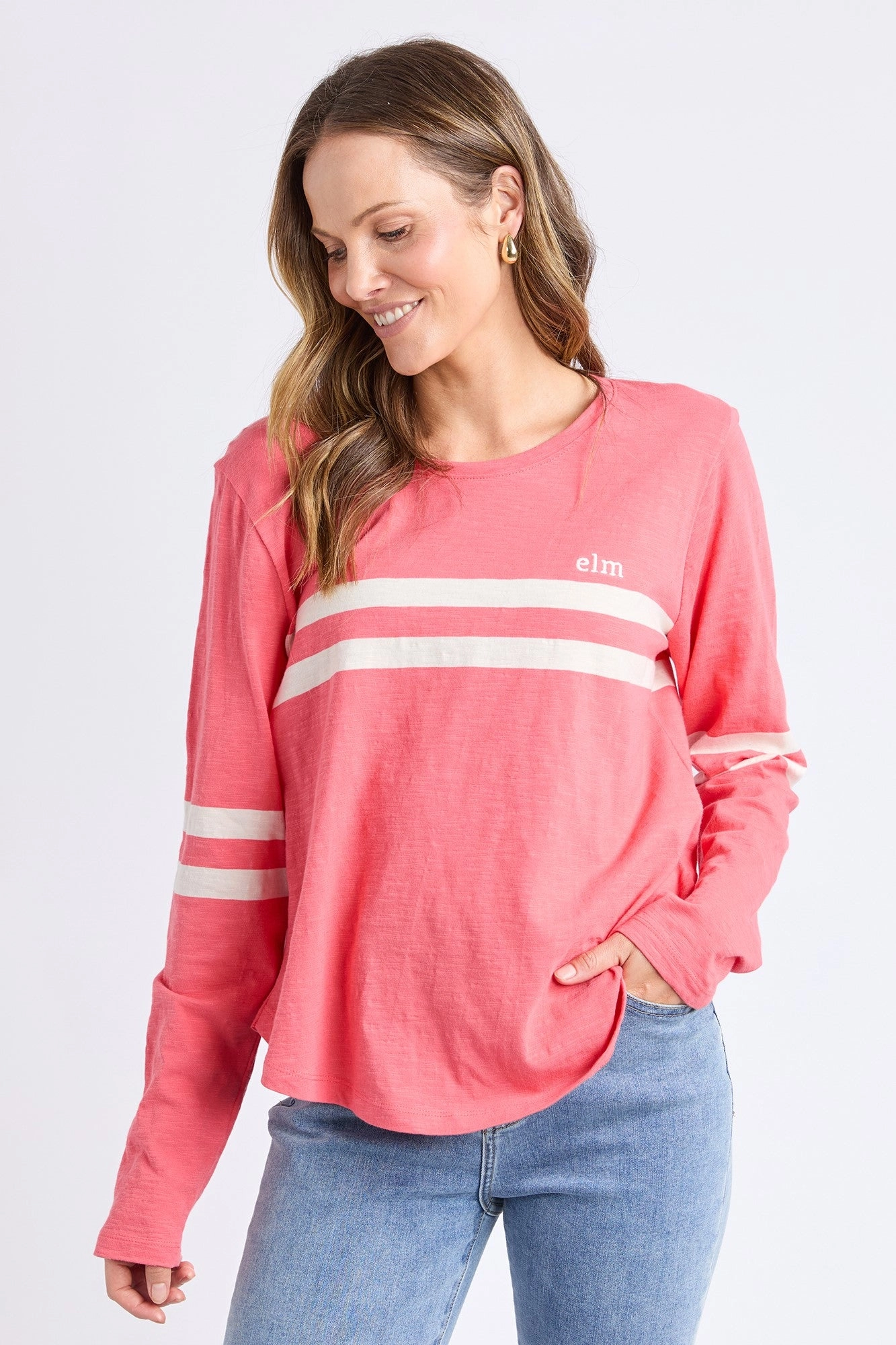 Elm Adora Long Sleeve Tee Cosy Coral