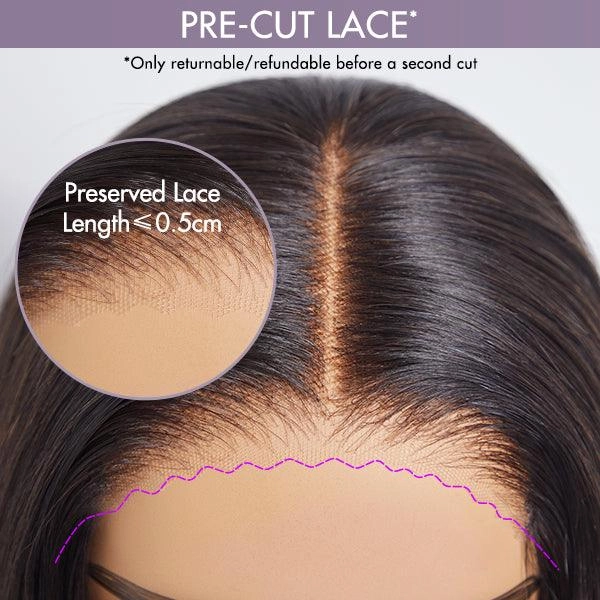 Exclusive Sale | Layered Cut Yaki Straight Left C Part Glueless Minimalist HD Lace Bob Wig Ready to Go