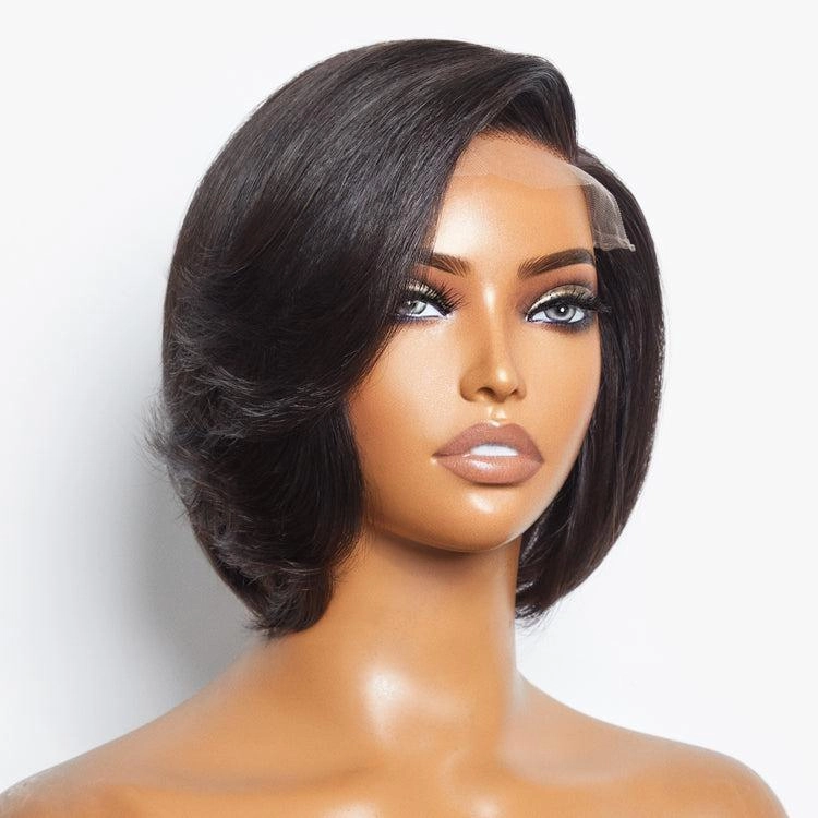 Exclusive Sale | Mature Boss Pixie Cut with Swept Bangs Glueless Minimalist HD Lace Bob Wig