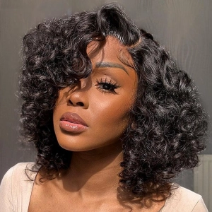 Exclusive Sale | Mature Bouncy Left C Part Natural Black / Ginger Ombre Loose Wave Glueless Minimalist HD Lace Wig Ready to Go