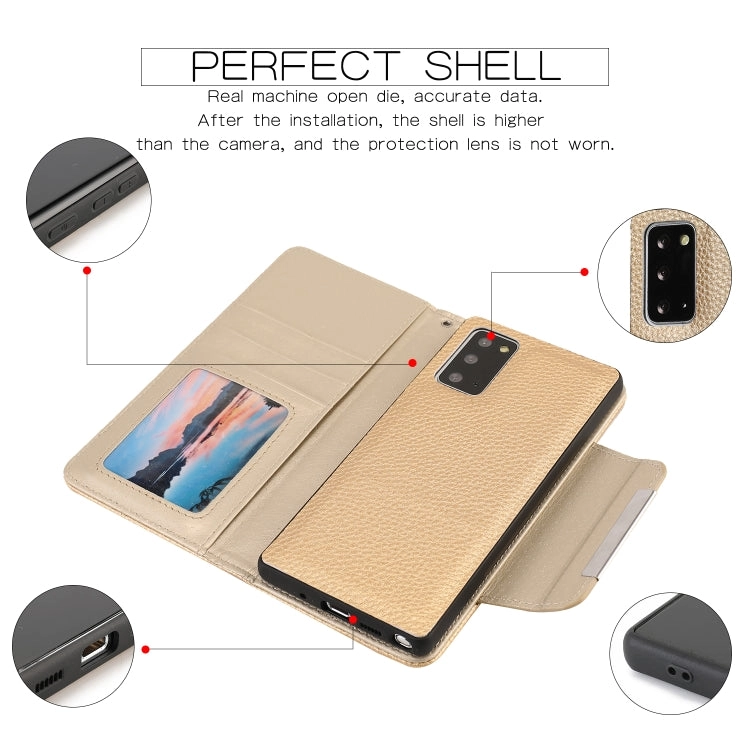 For Samsung Galaxy Note20 Litchi Texture Horizontal Flip Buckle Detachable Magnetic PU Leather Case