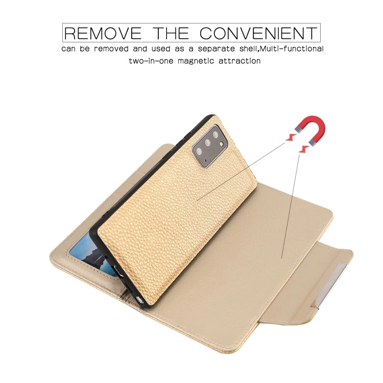 For Samsung Galaxy Note20 Litchi Texture Horizontal Flip Buckle Detachable Magnetic PU Leather Case