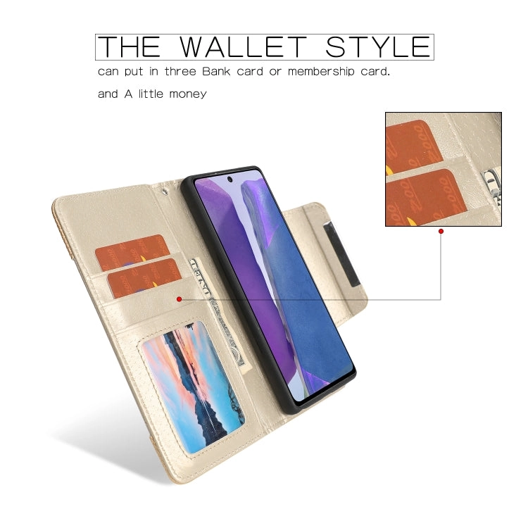 For Samsung Galaxy Note20 Litchi Texture Horizontal Flip Buckle Detachable Magnetic PU Leather Case