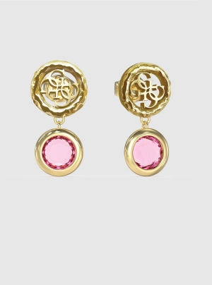 Gold Crystal 4G Pendant Earrings