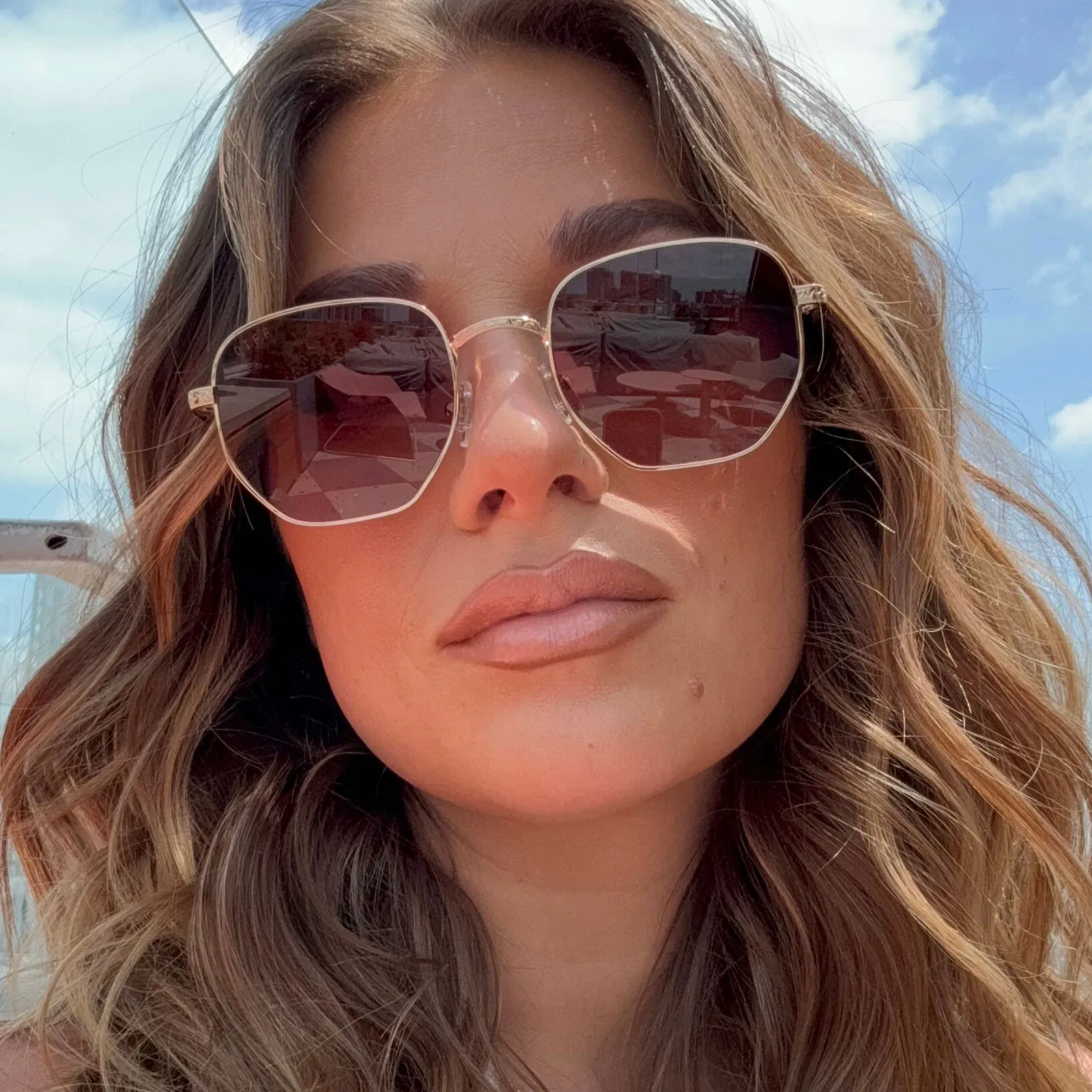 JESSIE JAMES DECKER - JJD   GOLD   BROWN GRADIENT SUNGLASSES
