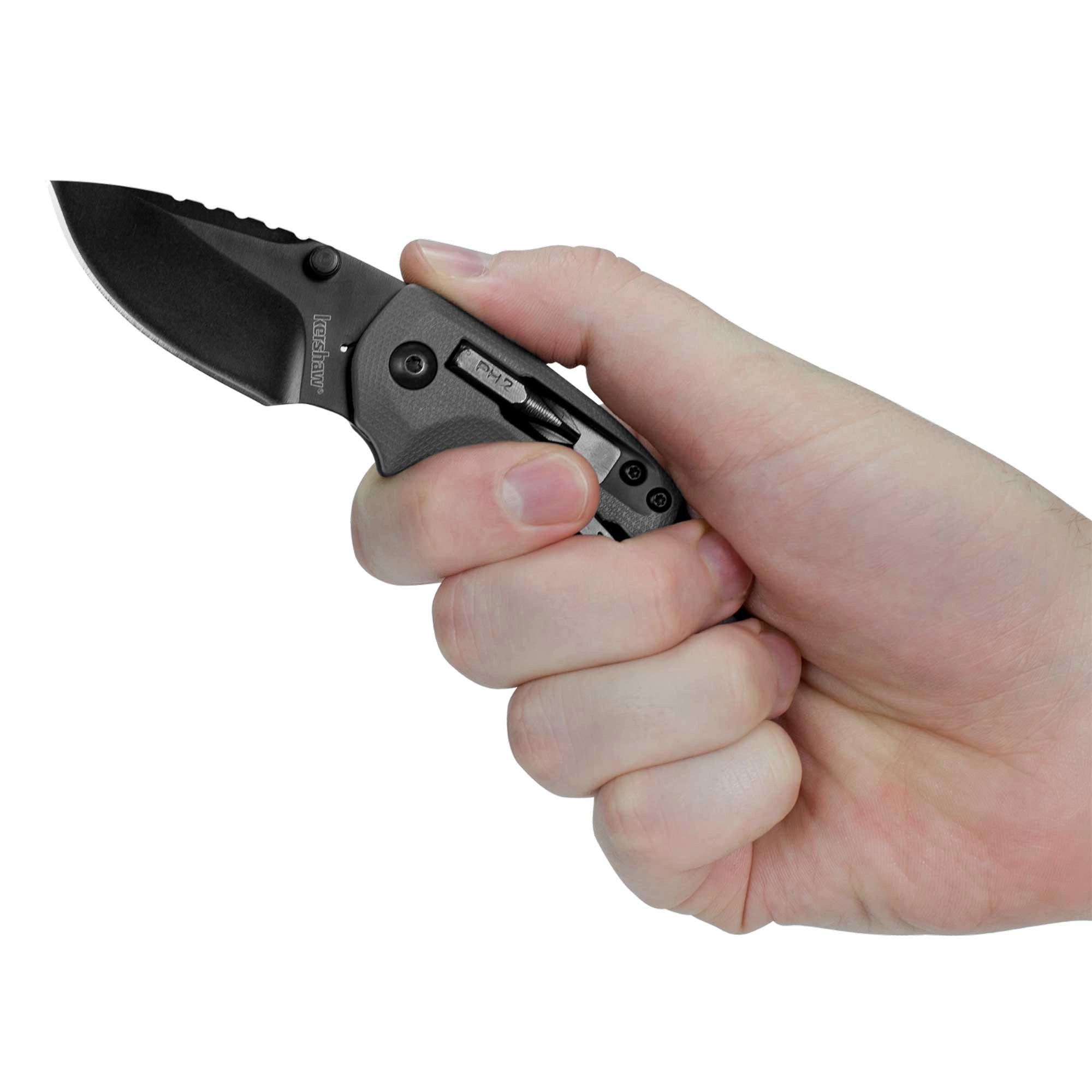 Kershaw Pocket Knife - Shuffle DIY Drop Point Plain Edge Blade Everyday | KW8720
