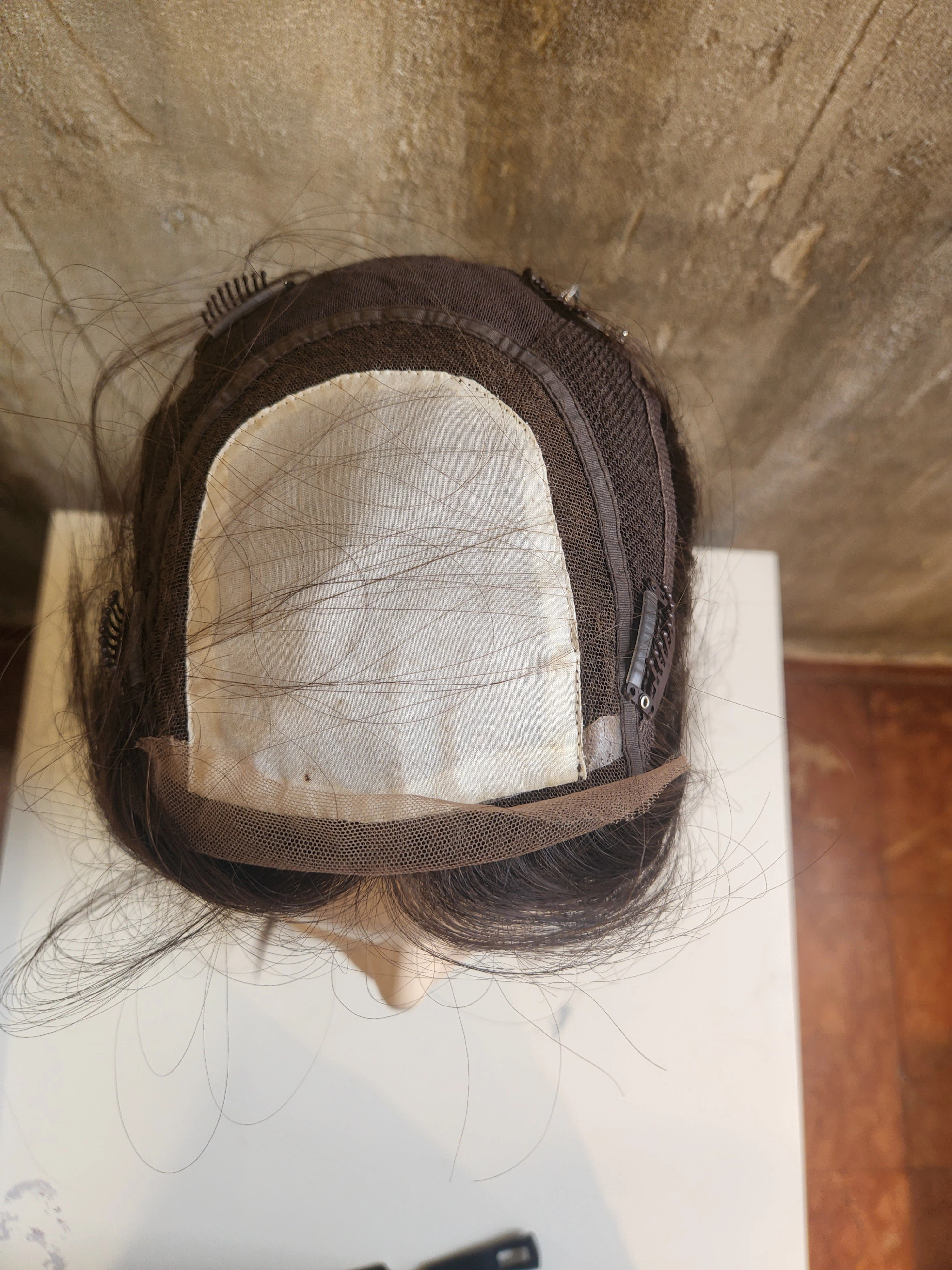NATURAL VIRGIN EUROPEAN HUMAN HAIR TOPPER LACE FRONT 18" BROWN