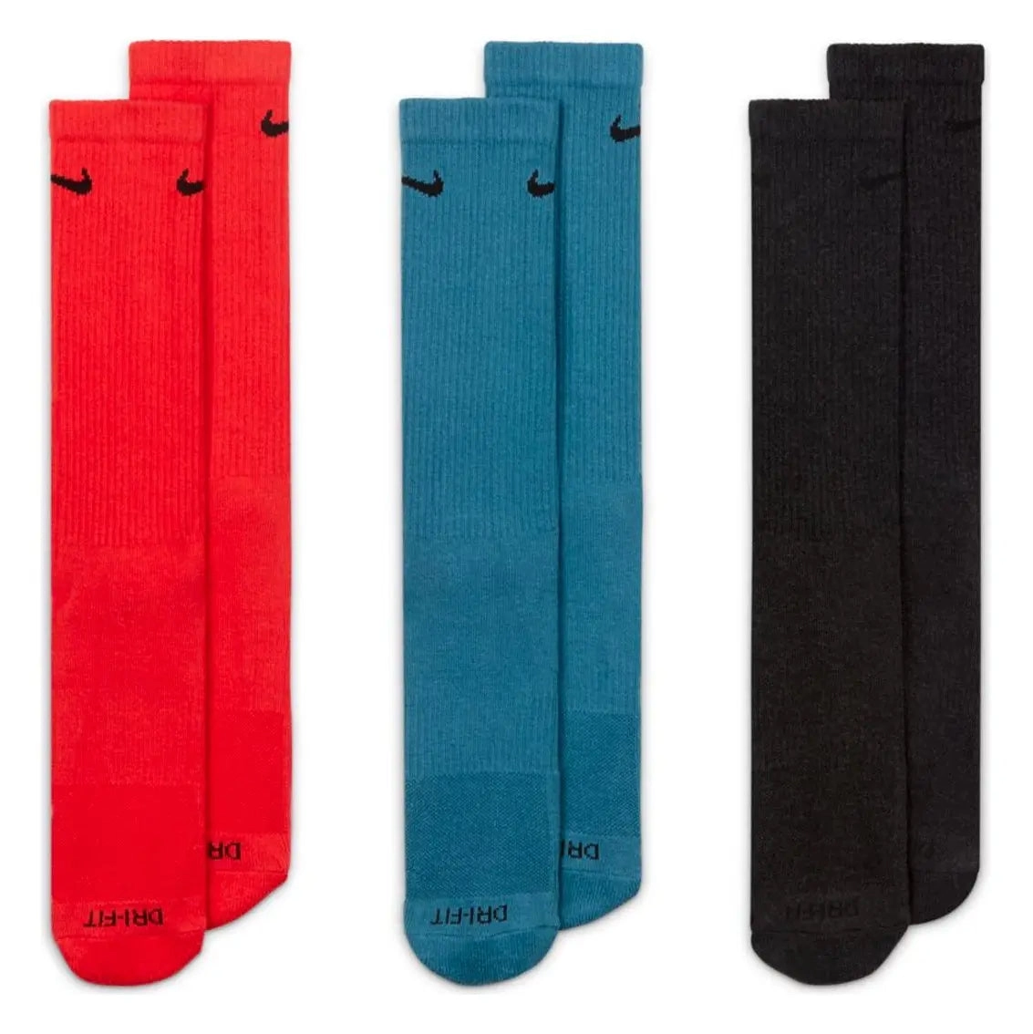 Nike Everyday Cushioned Socks - Red / Blue / Grey