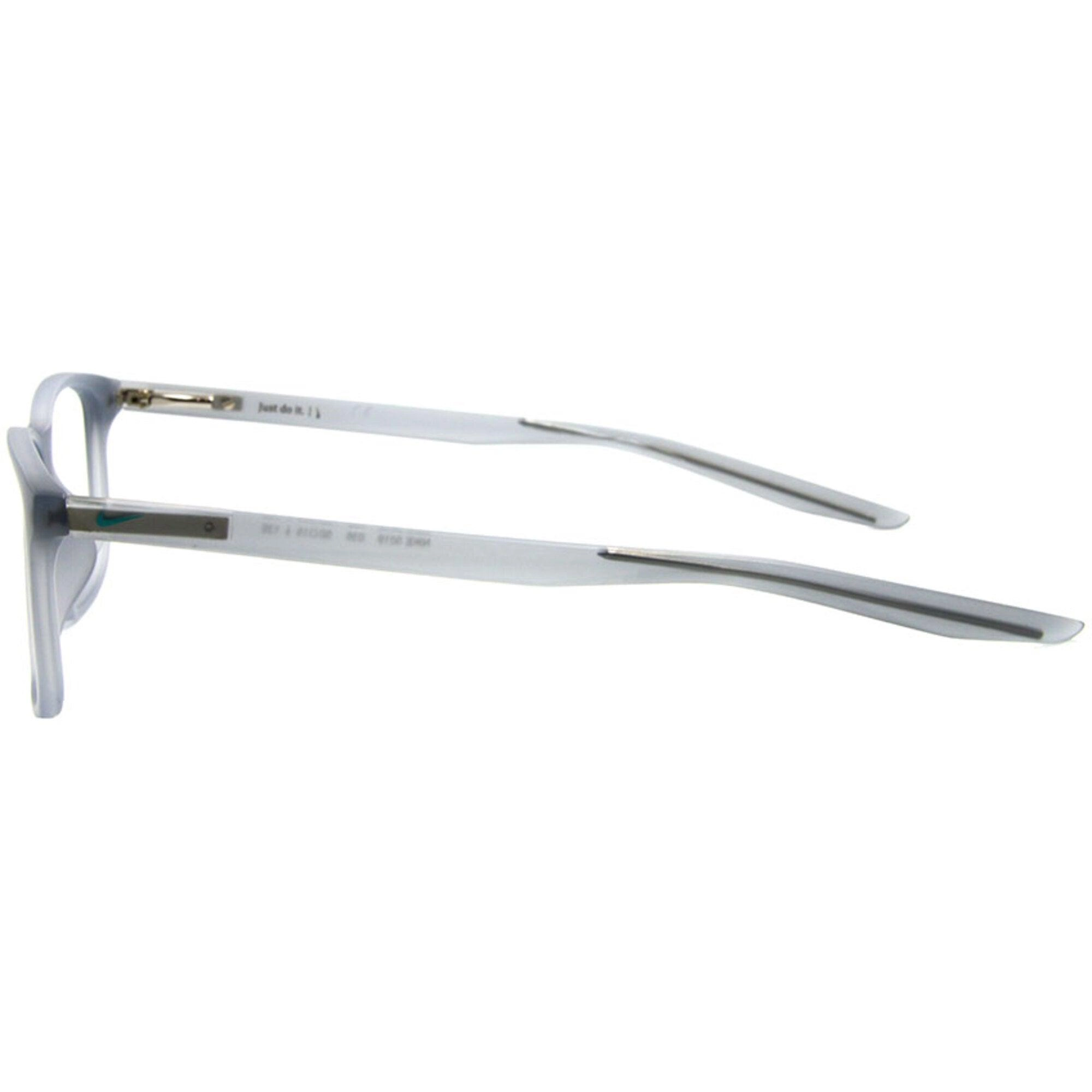 Nike Unisex Eyeglasses - Matt Cool Grey Plastic Square Frame Demo Lens | NIKE 5019 35
