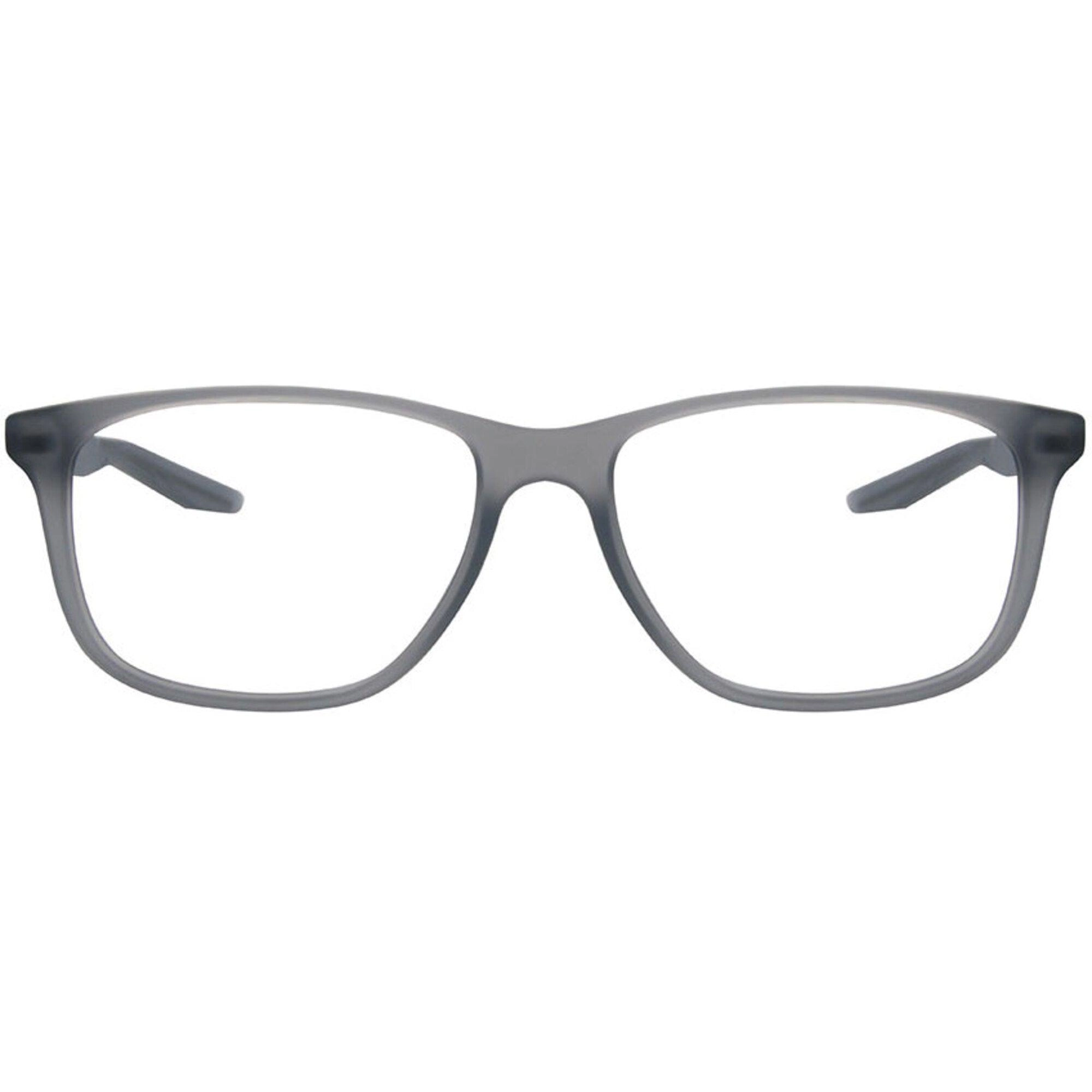 Nike Unisex Eyeglasses - Matt Cool Grey Plastic Square Frame Demo Lens | NIKE 5019 35