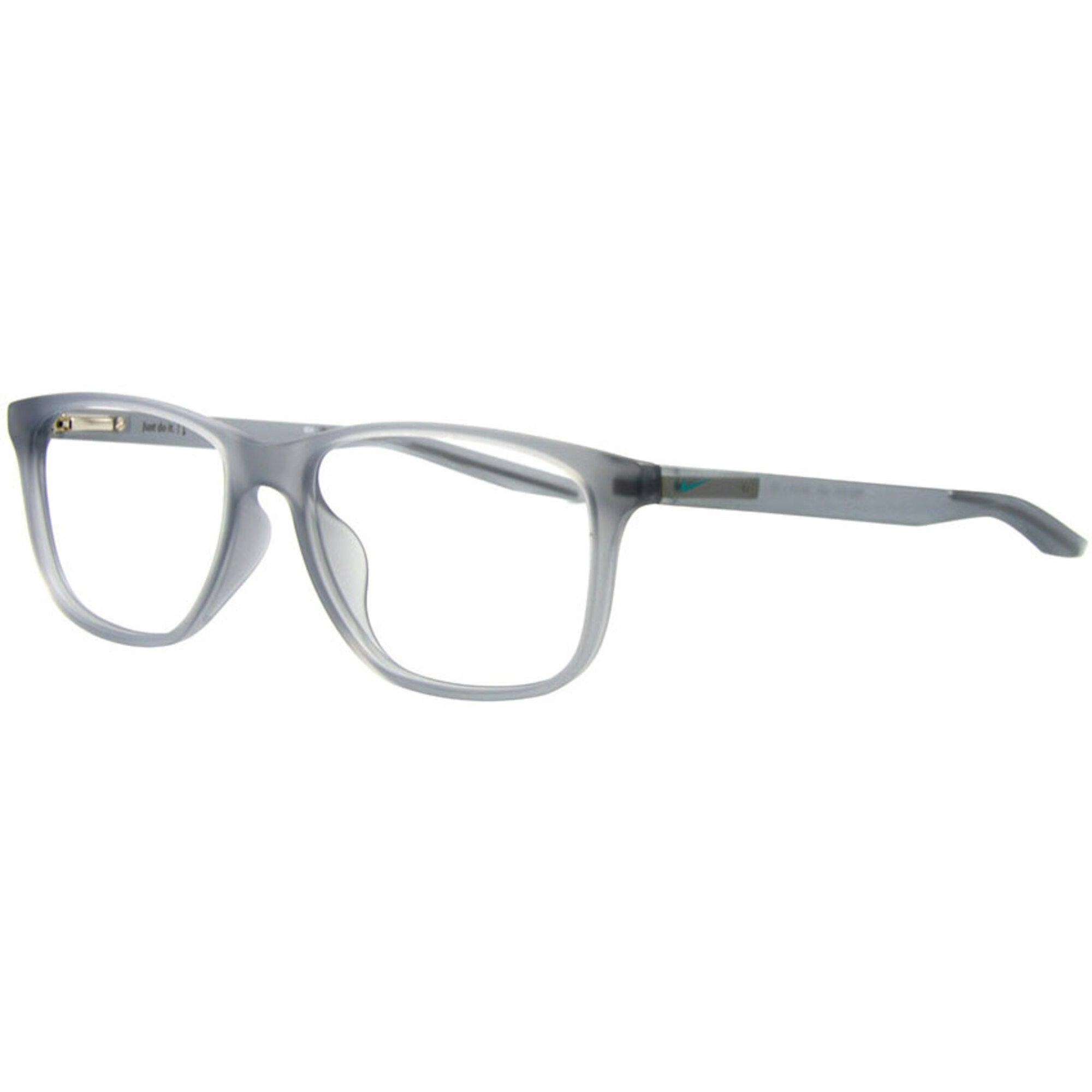 Nike Unisex Eyeglasses - Matt Cool Grey Plastic Square Frame Demo Lens | NIKE 5019 35