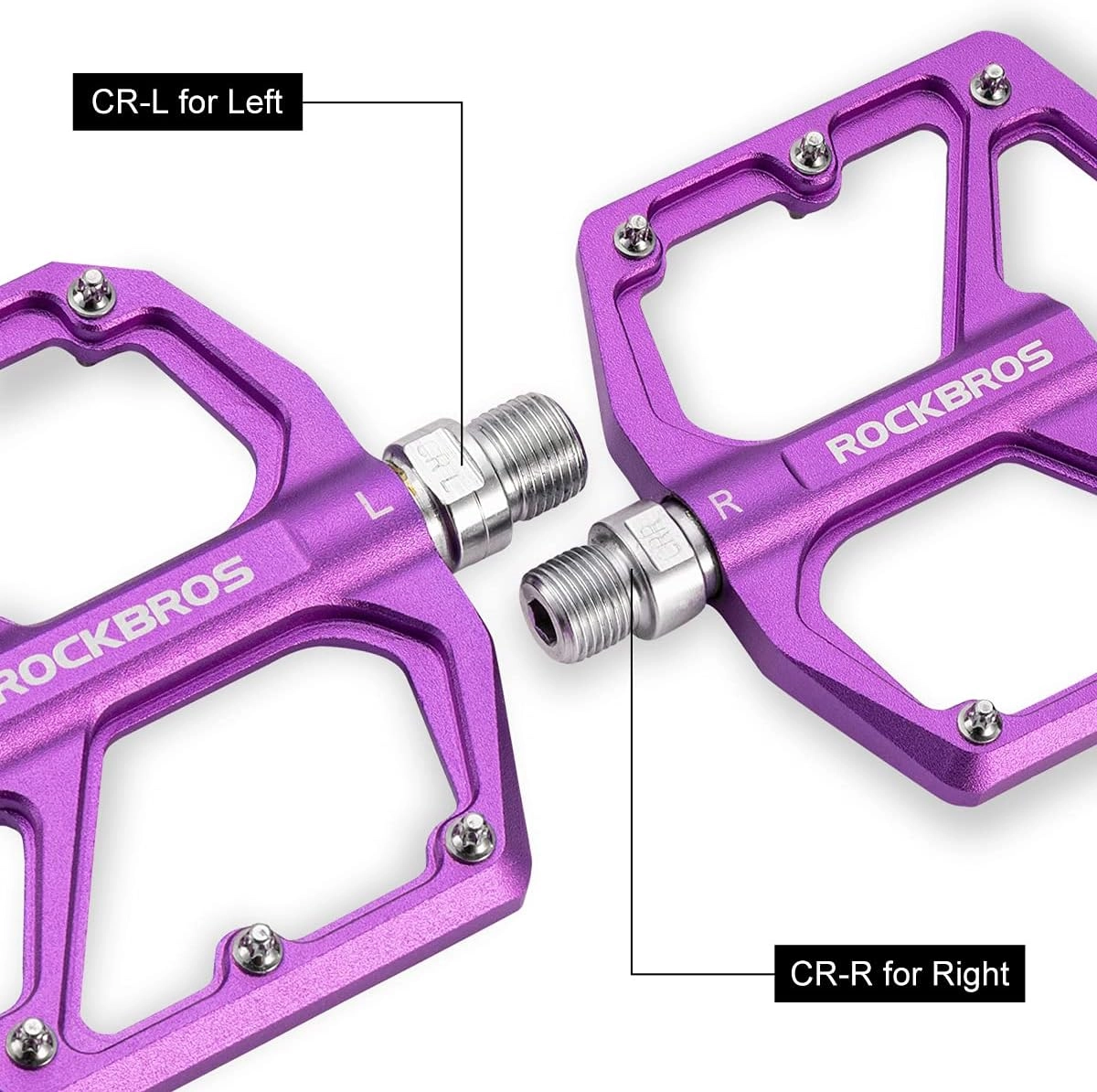 ROCKBROS Bike Pedals Lightweight Aluminum Platform 9/16'' Sealed Bearing