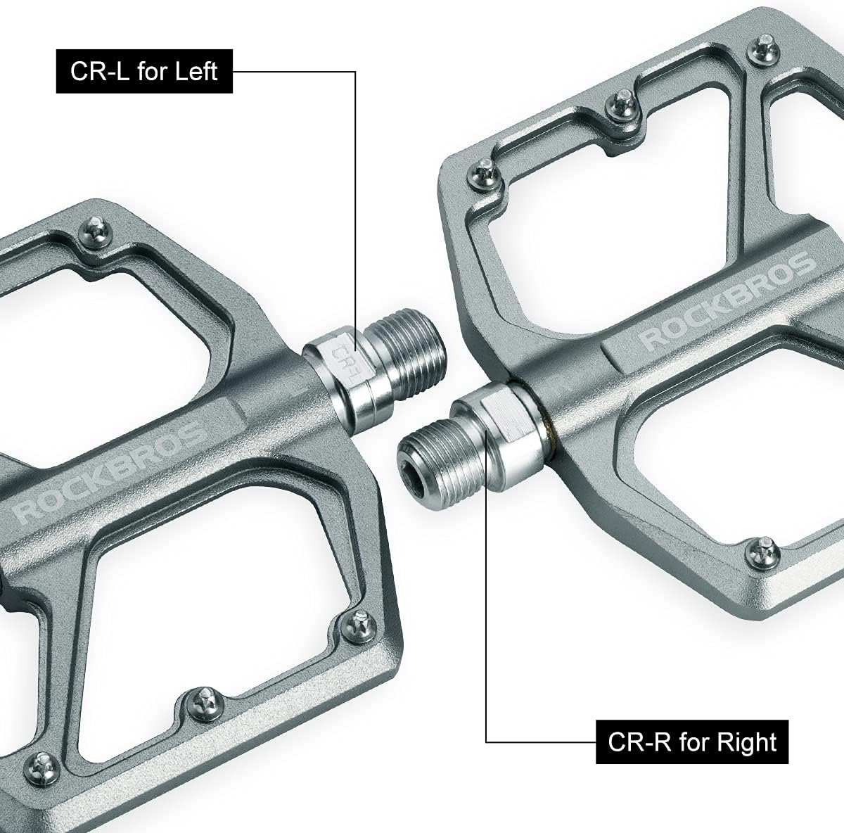 ROCKBROS Bike Pedals Lightweight Aluminum Platform 9/16'' Sealed Bearing