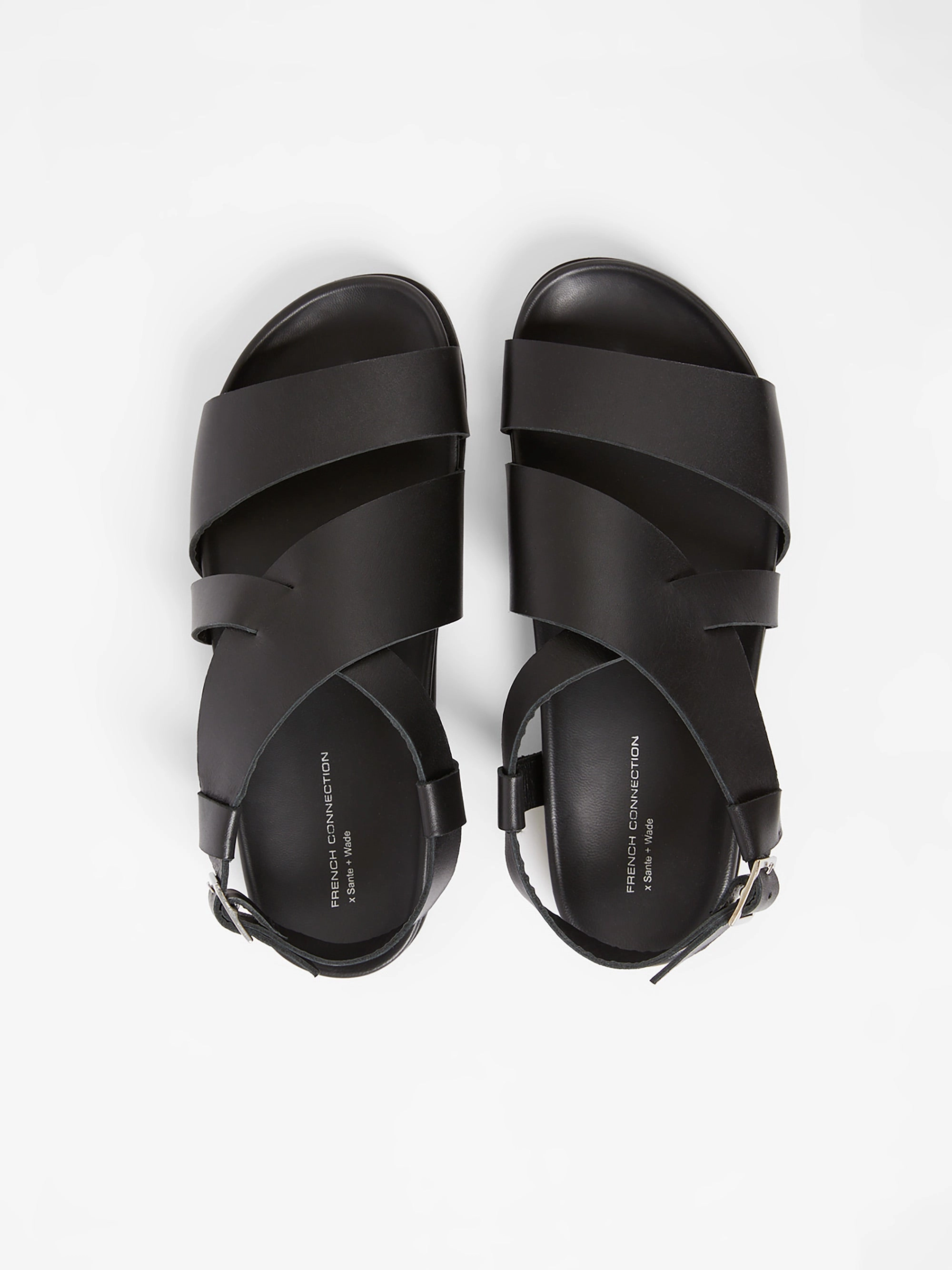 S W x Branca Asymmetric Footbed Sandals