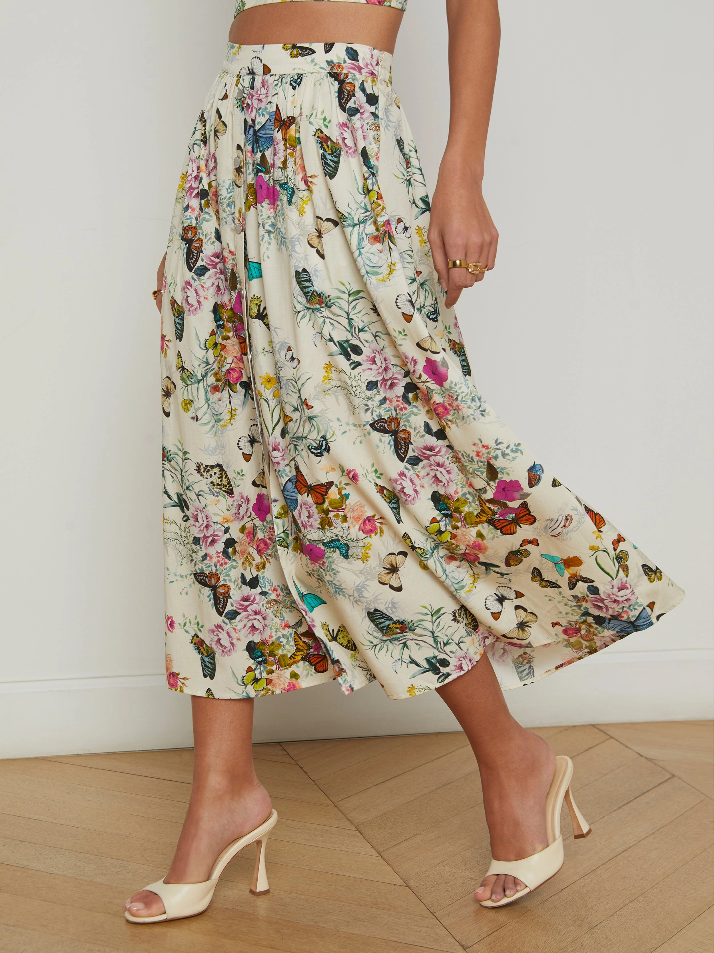 Seina Poplin Midi Skirt