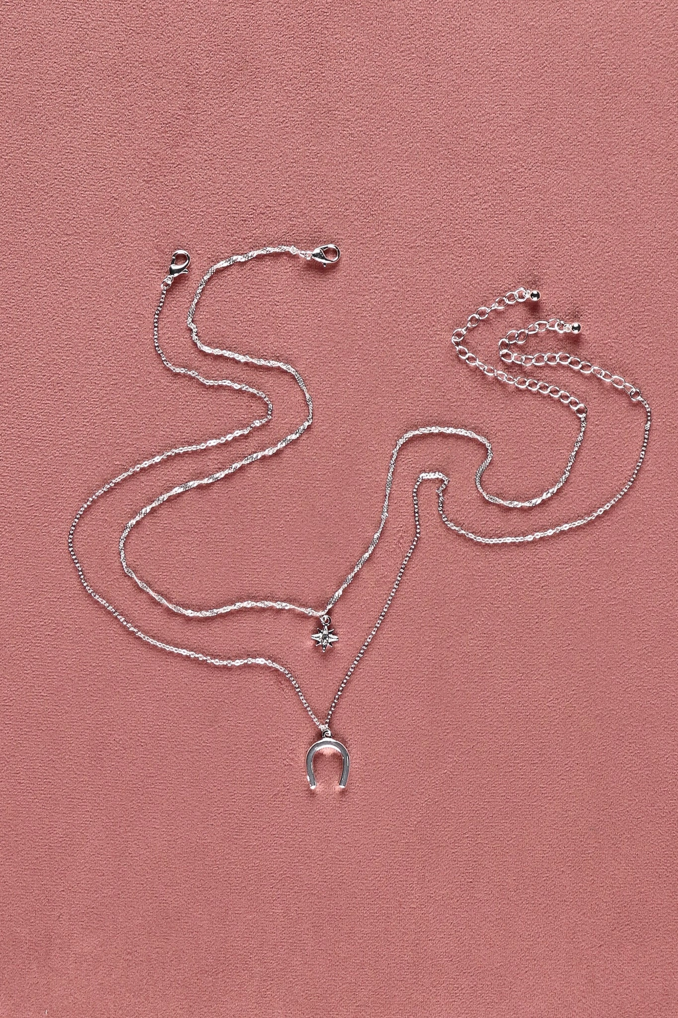 Shine On Label Lucky Necklace Set Silver