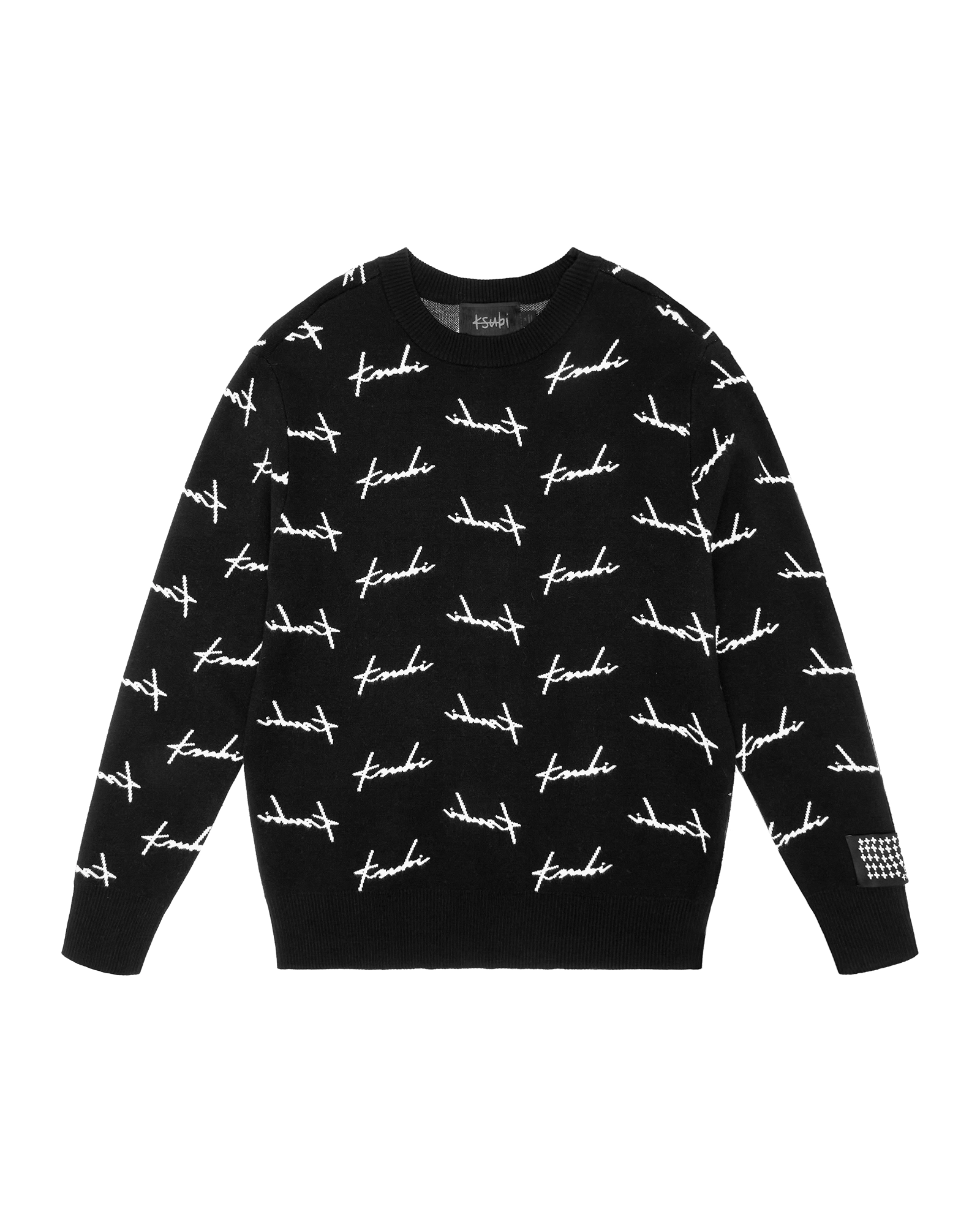 SKRIPT KNIT CREW BLACK