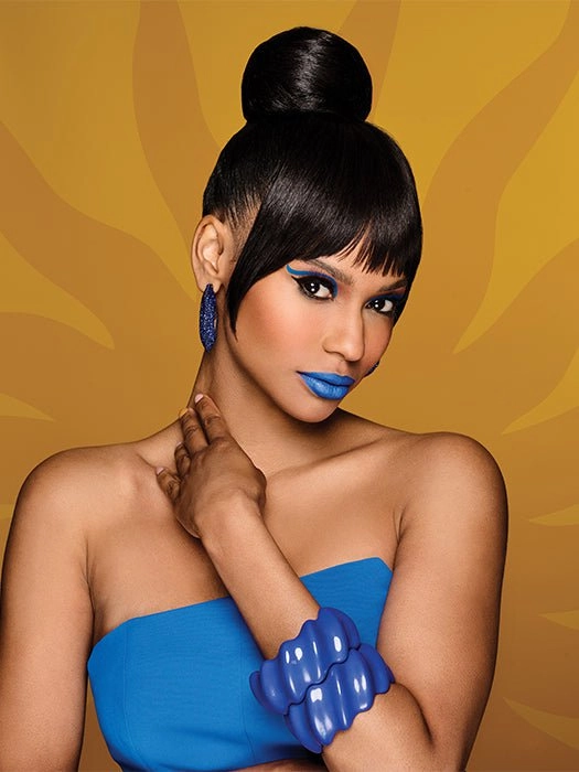 Sleek Style Bun & Bangs | Synthetic Hairpiece