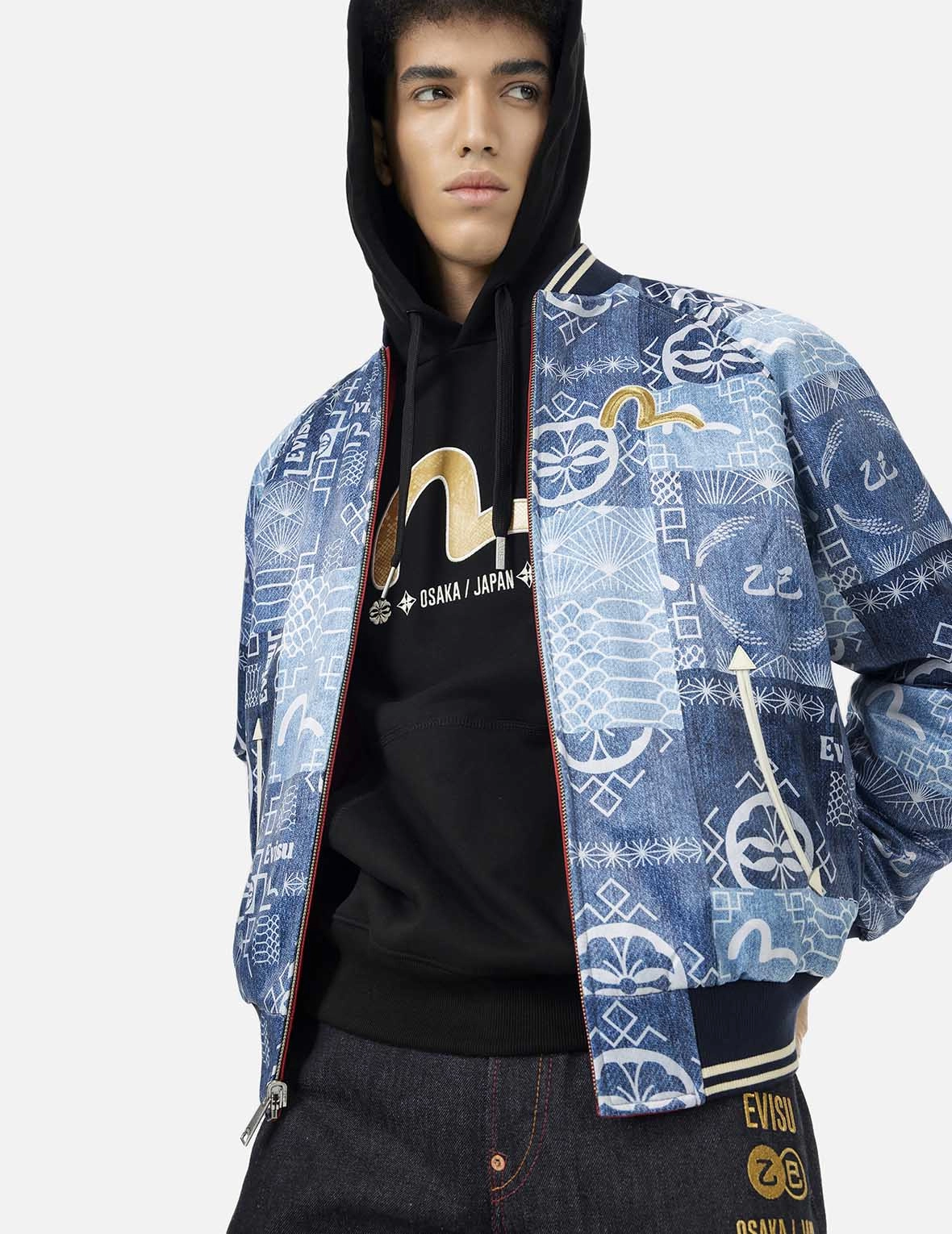 Soaring Snake Embroidery and Traditional Japanese Totem Prints Reversible Relax Fit Souvenir - RedJacket