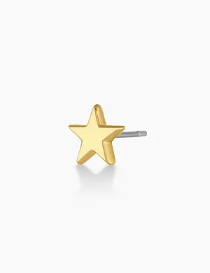 Star Charm Studs, Gold