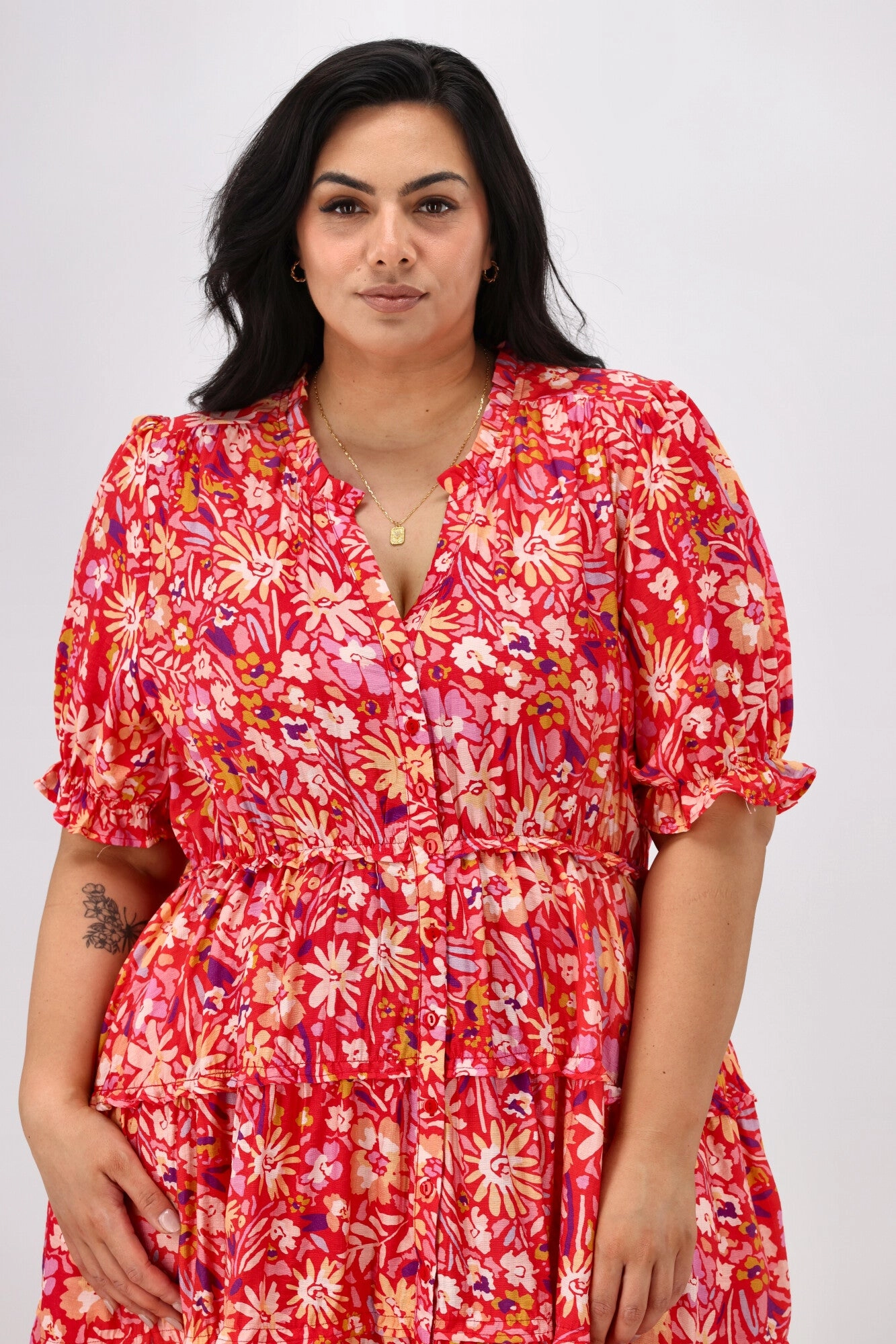 Sunday Boho Harper Dress Red Floral